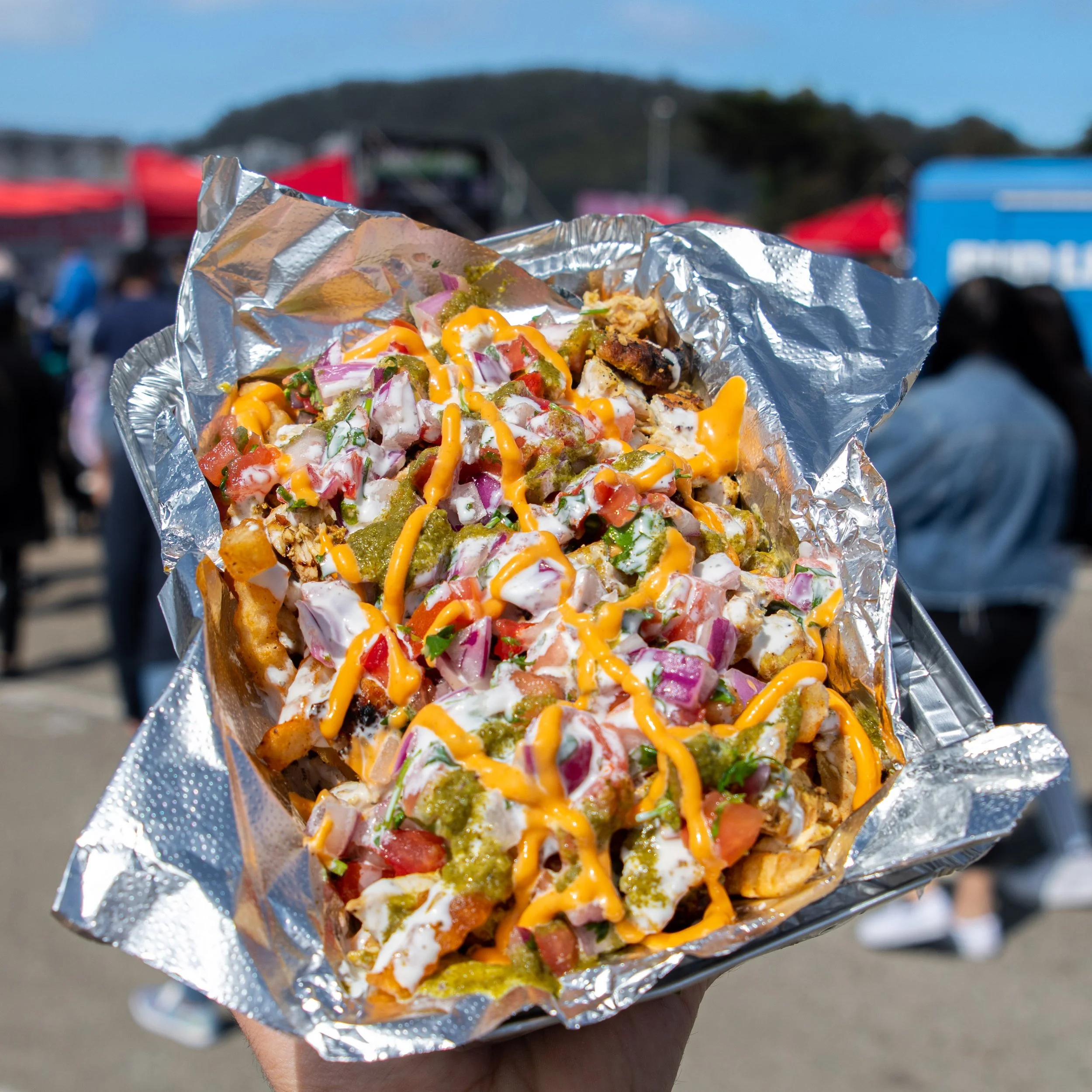 carne asada fries from foodieland food festival in San Jose, california