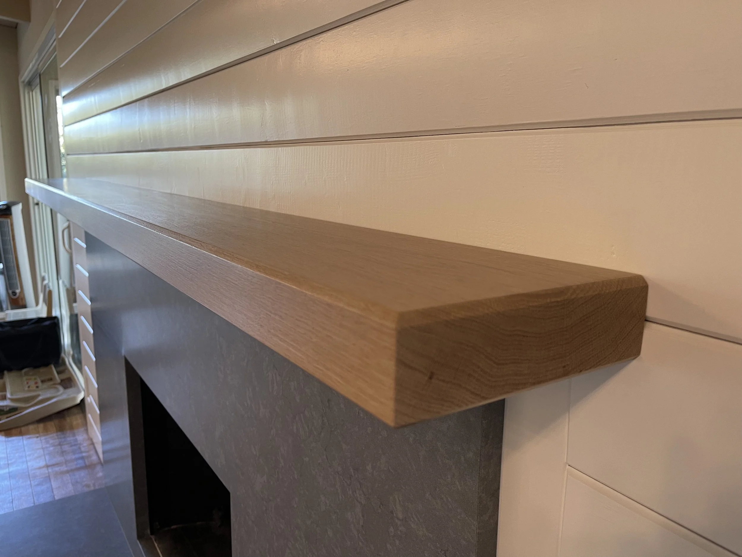 White Oak Mantel Shelf