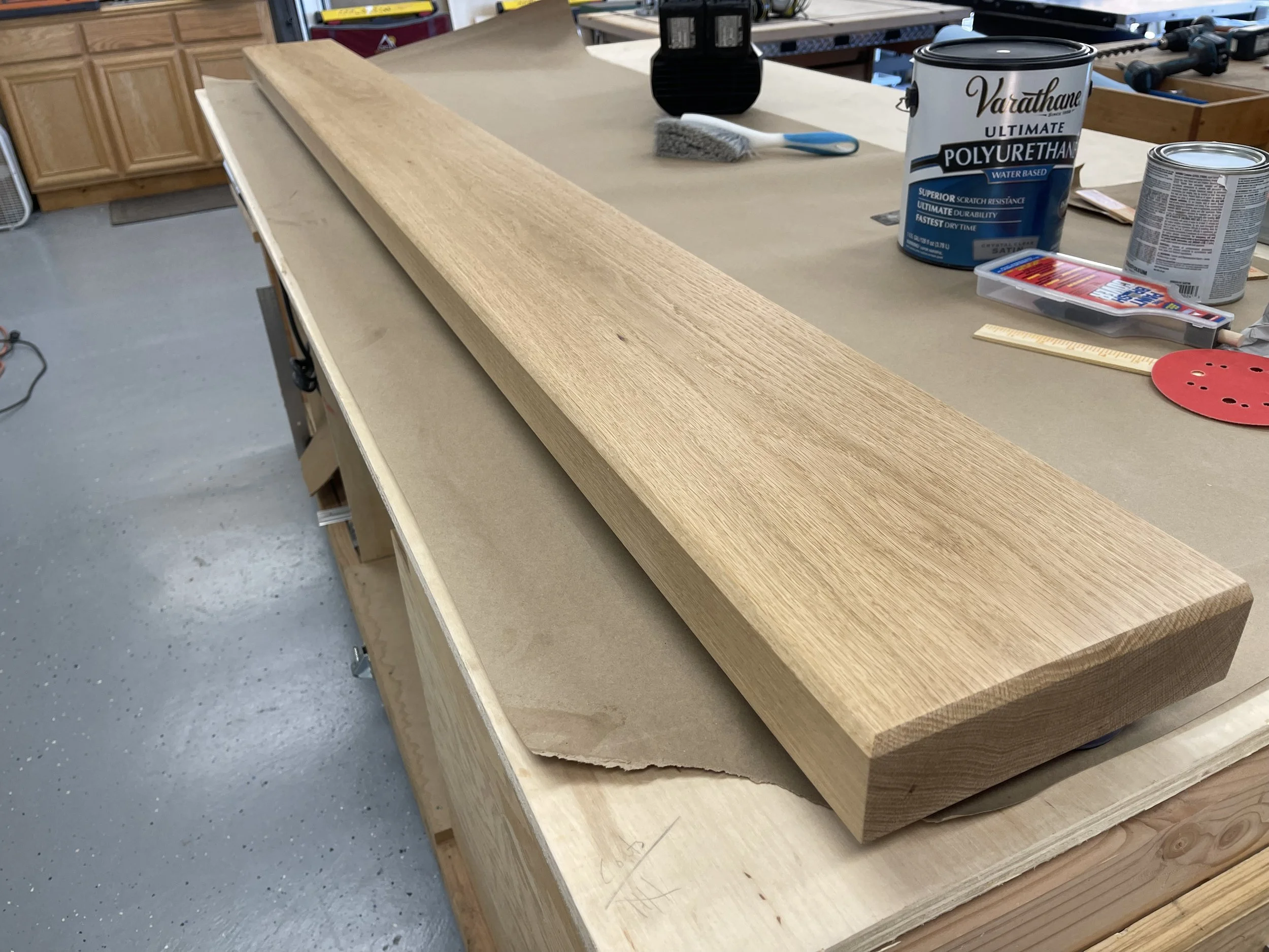 White Oak Mantel Shelf