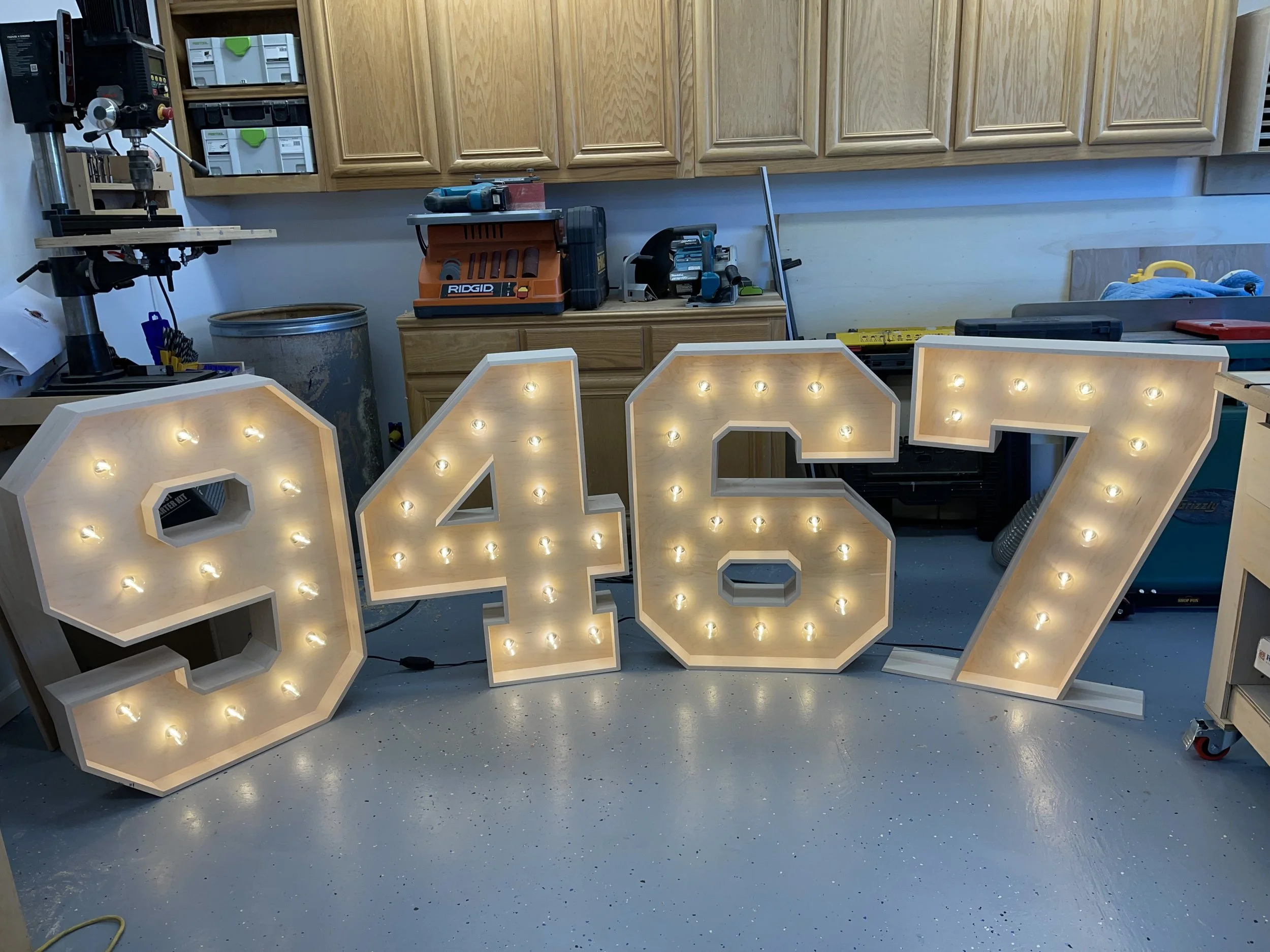 Marquee Numbers - Built-in Lighting 