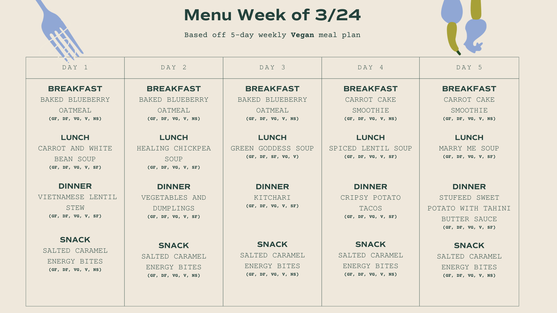 Menu 1 — Welcome Home