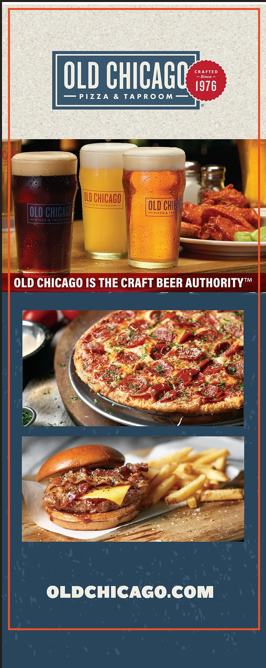 Pop up banner design for Old Chicago