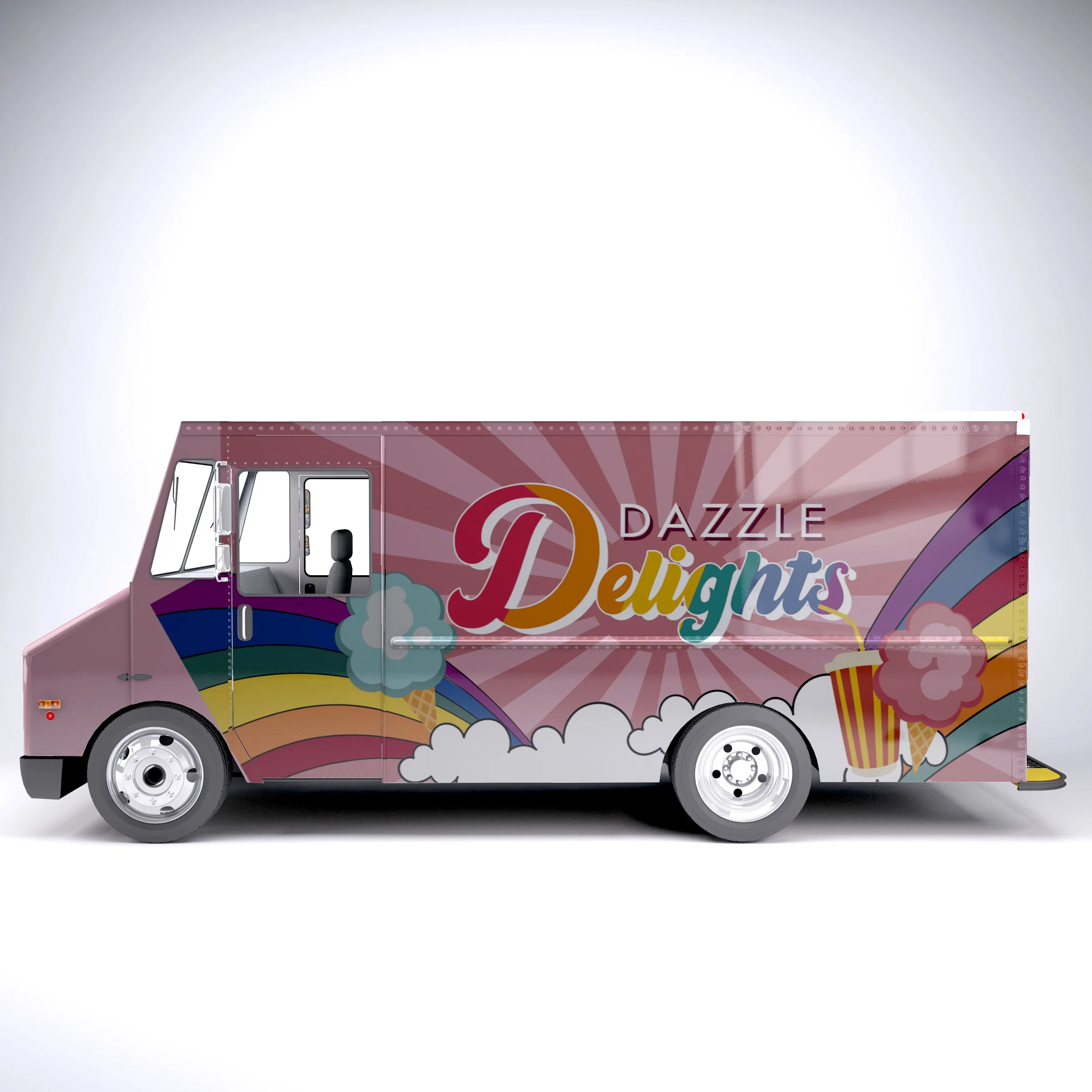 I created the entire wrap design, logo, and branding for local food truck, Dazzle Delights
