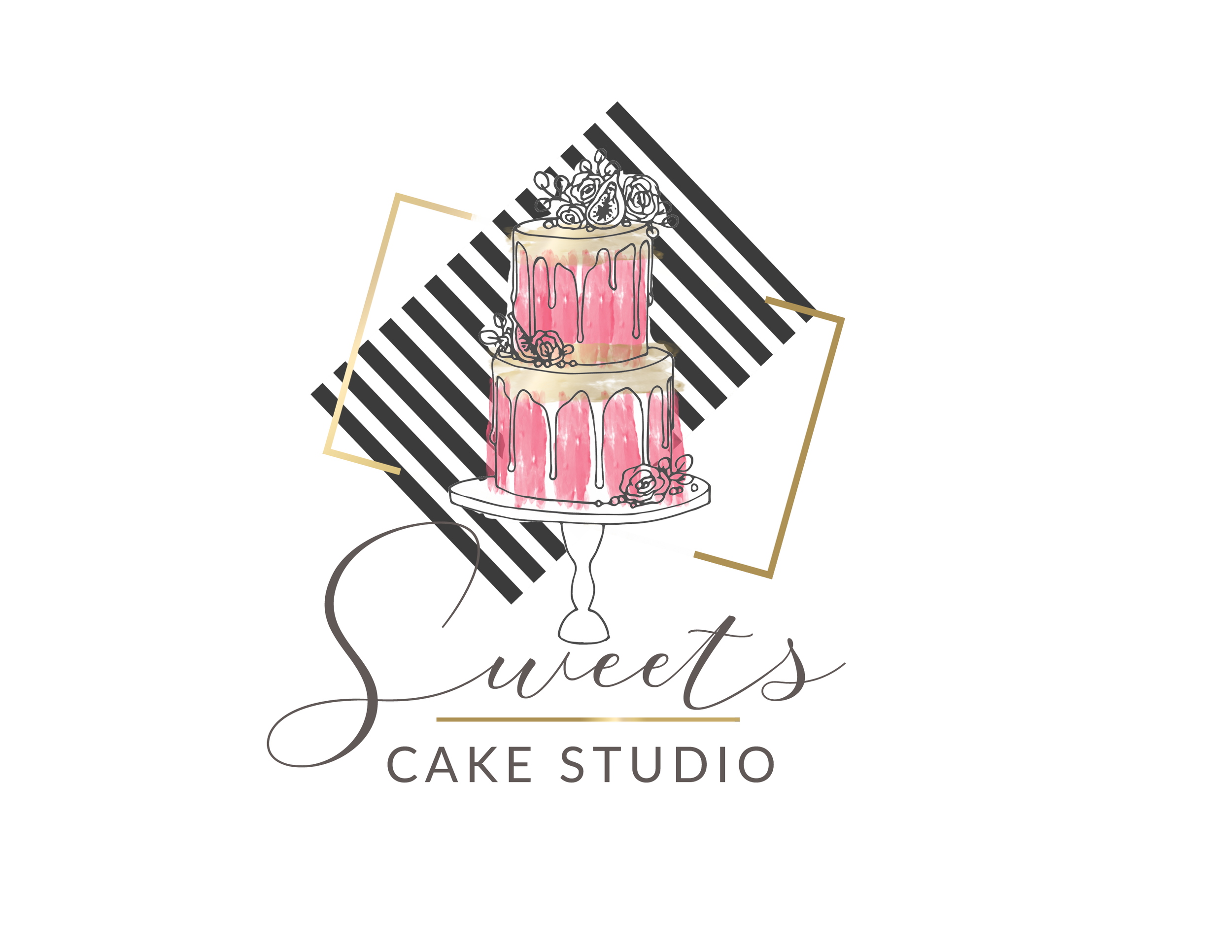 Sweets Cake Studio requested a design that was chic, sophisticated, and pink.
