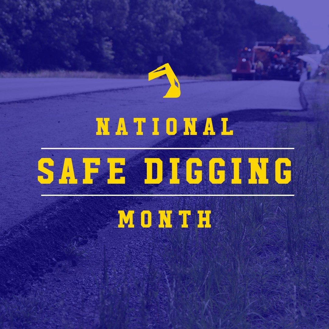 April is National Safe Digging Month! Before you start any excavation project, remember to call 811 to have underground utilities marked. Safety first, always.