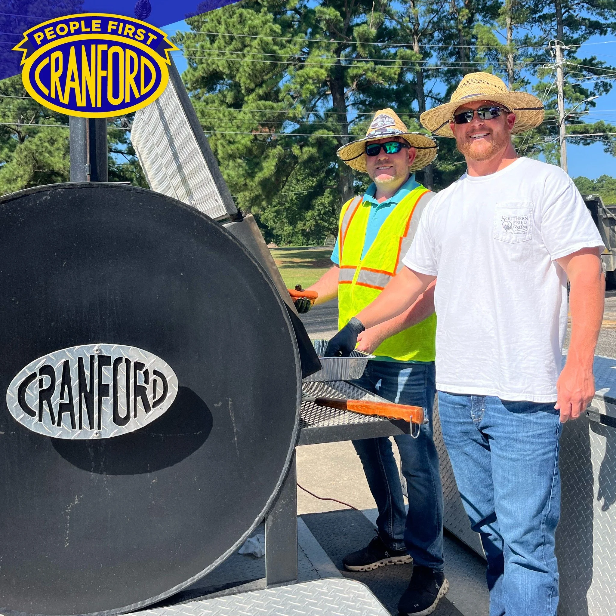 Sometimes we like to say Thank You to our hardworking crews in a language everyone understands - food! Here Thomas and Austin are cooking for Nic Reyes&rsquo;s paving crew in Rosston, Arkansas.