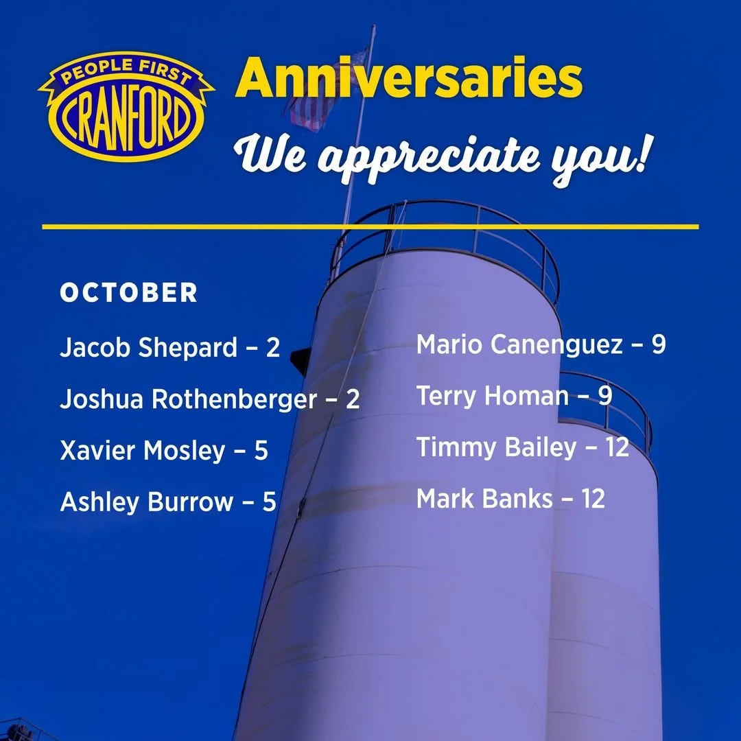 We always enjoy the opportunity to recognize the people who have chosen to build their careers with Cranford Construction.

Congratulations to everyone celebrating a work anniversary this month! We appreciate the knowledge, skill, and commitment you 