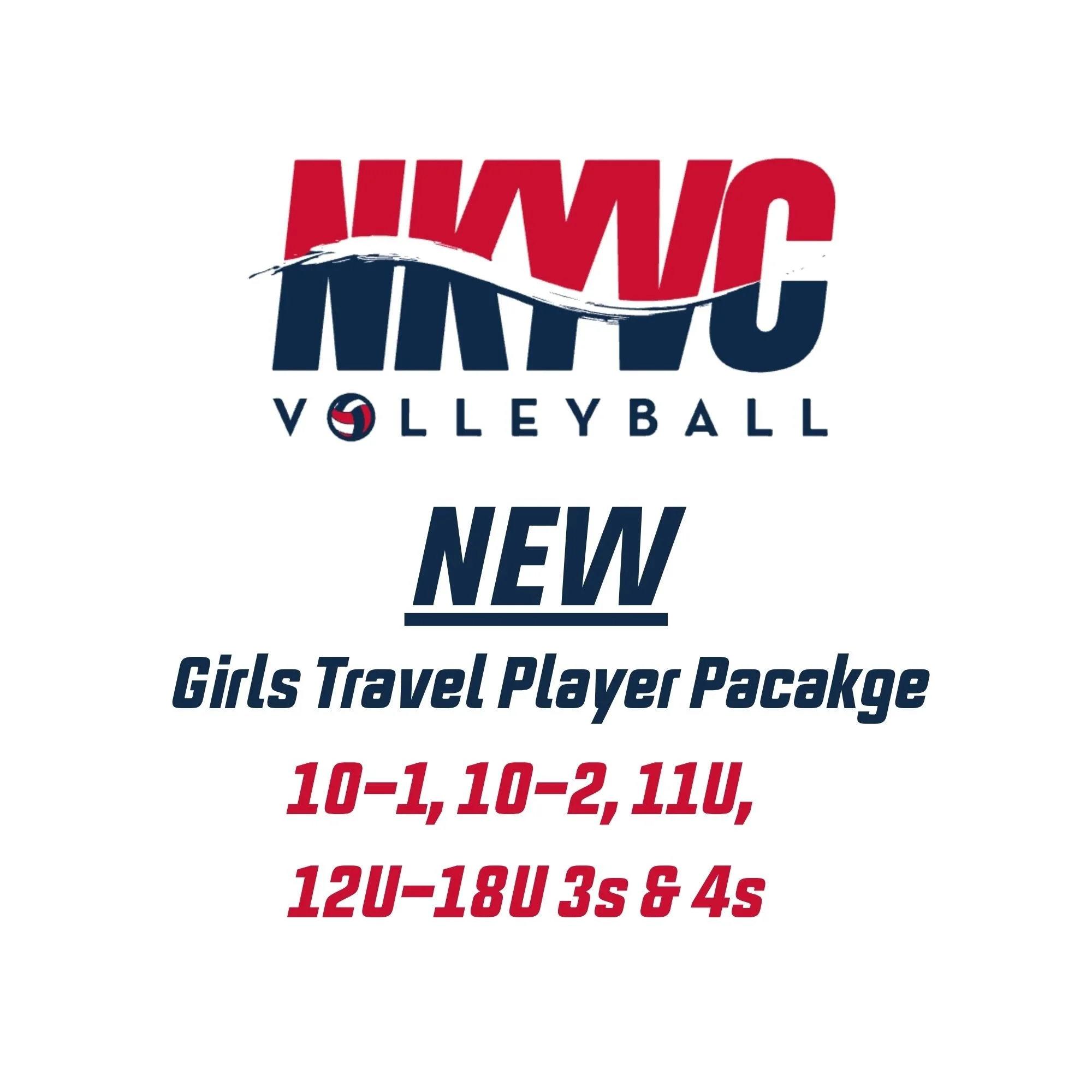 NKYVC - New Player Package - Girls 10-1, 10-2, all 11U, 12U-18U 3s, 4s & 5s
