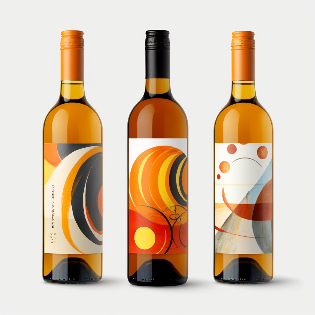 wine bottle labels with orange