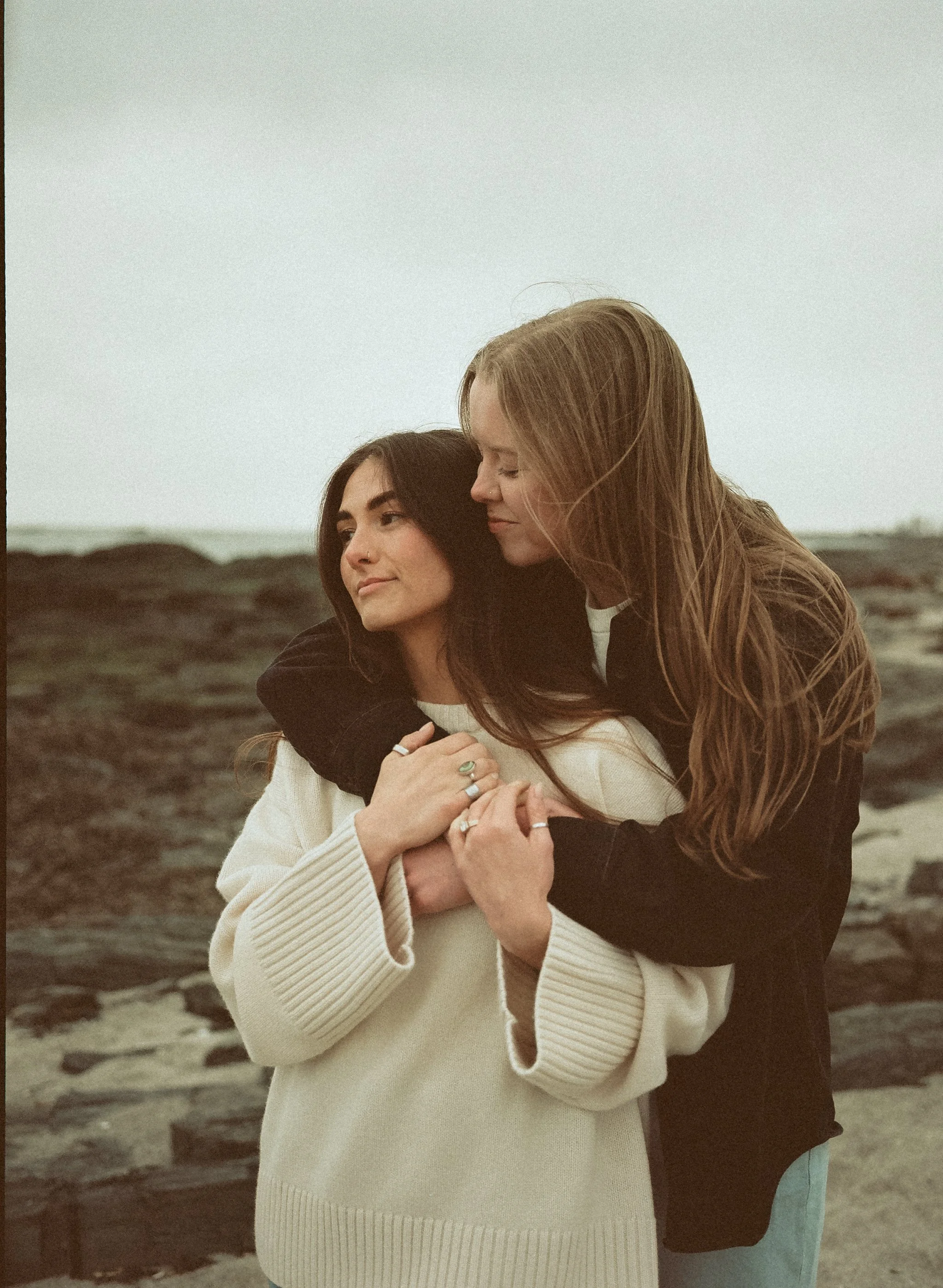 Crescent Beach State Park Maine Engagement Session | Teonna + Emma
