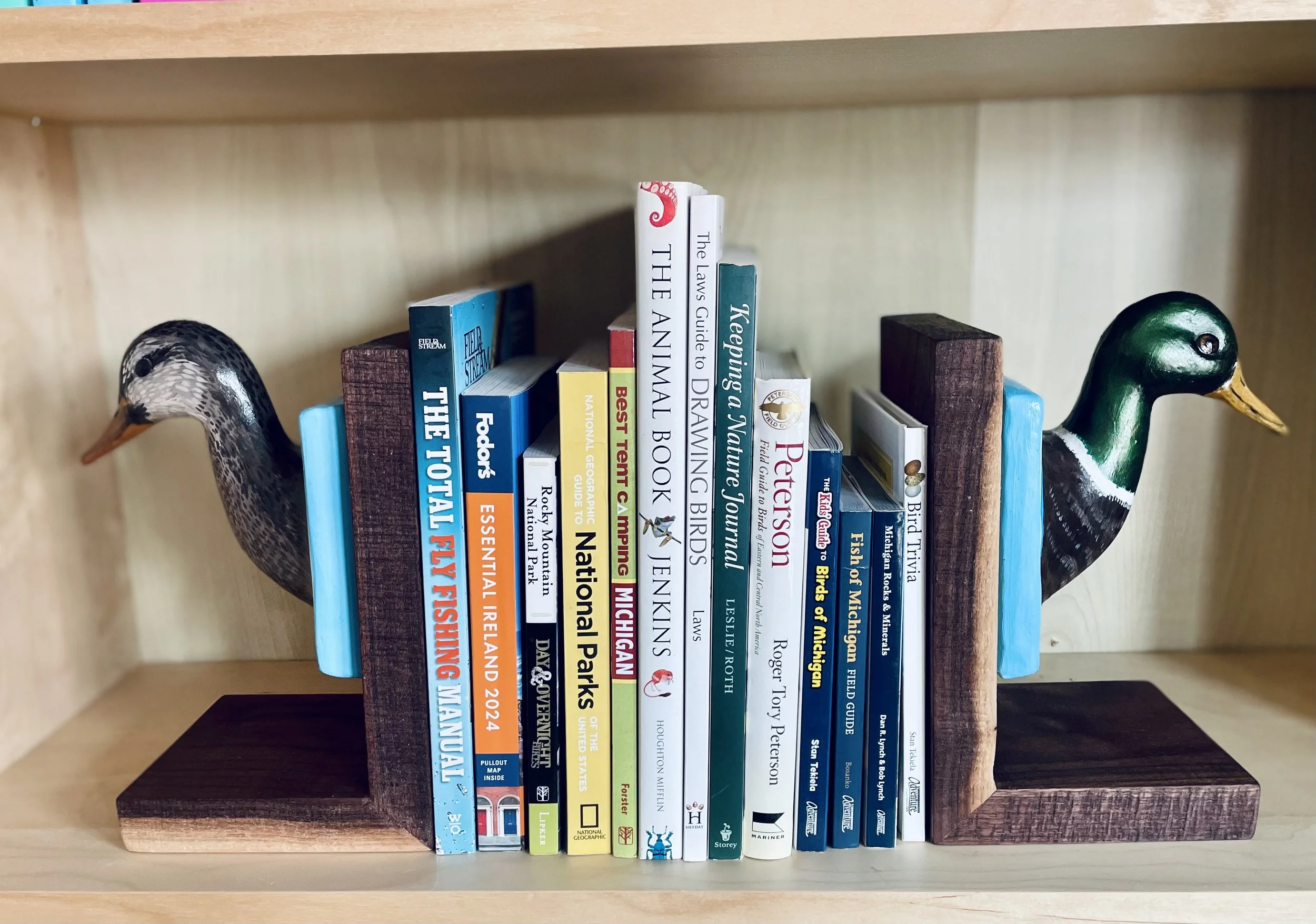 Vintage Mallard Duck Walnut Bookends