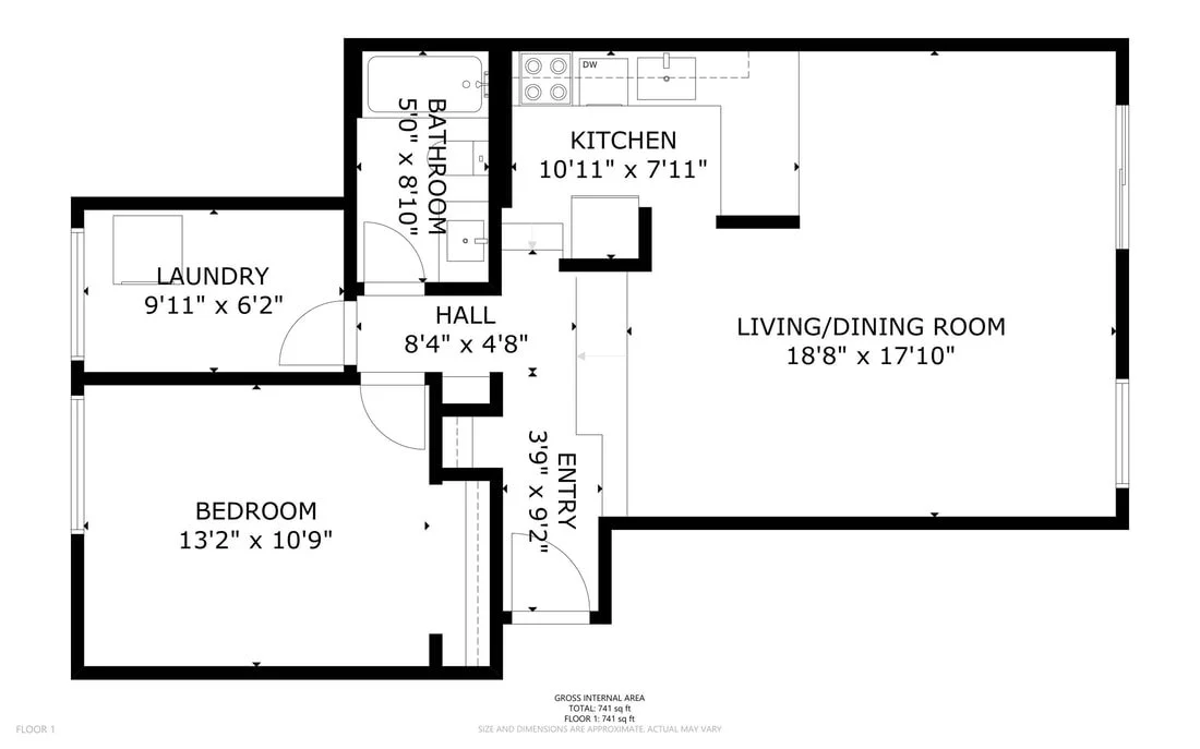1 Bedroom + Den | 1 Bathroom