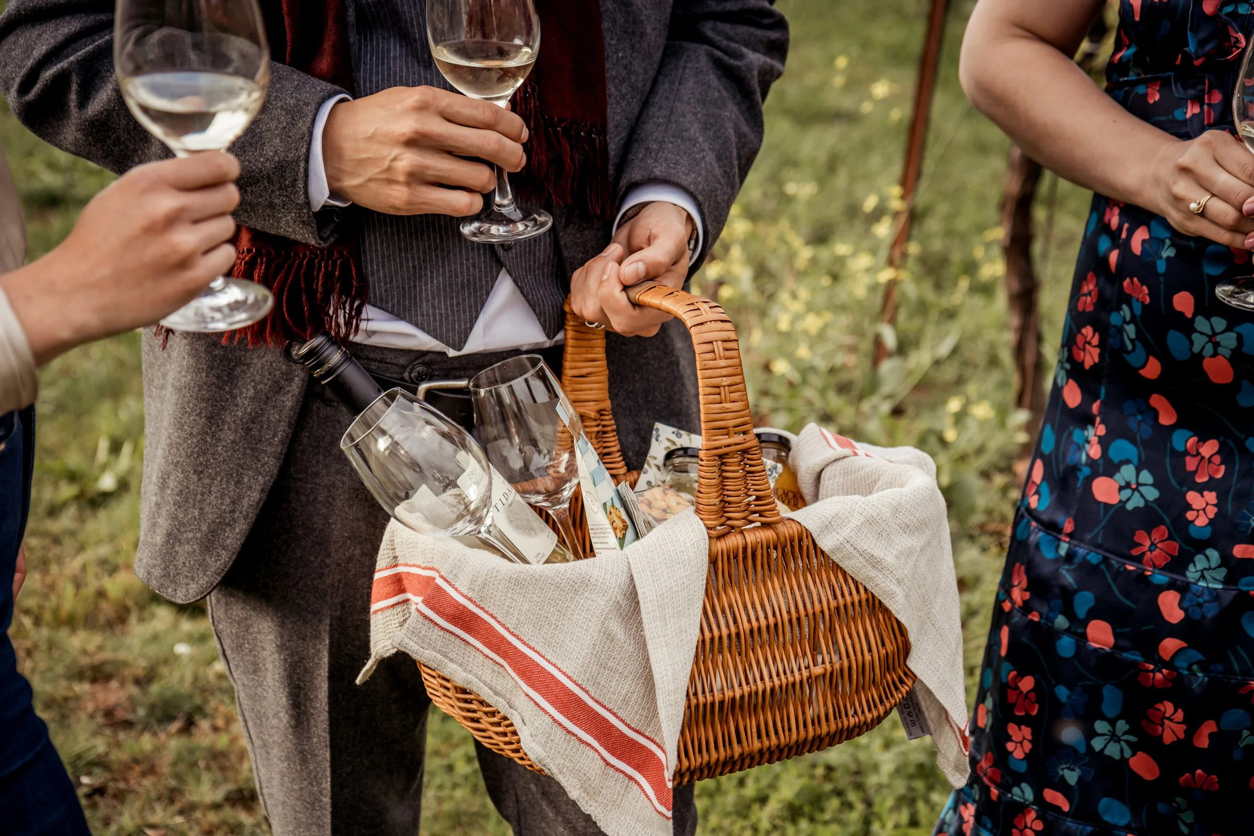 Guests enjoy a complimentary picnic basket of local refreshments.