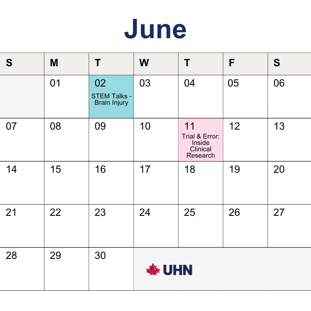 Image of calendar for this month - dates with events during the month are highlighted with another colour.