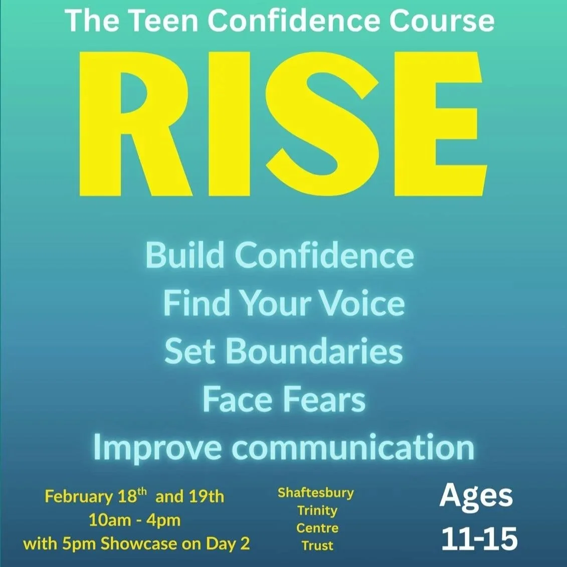 RISE teenage confidence course 