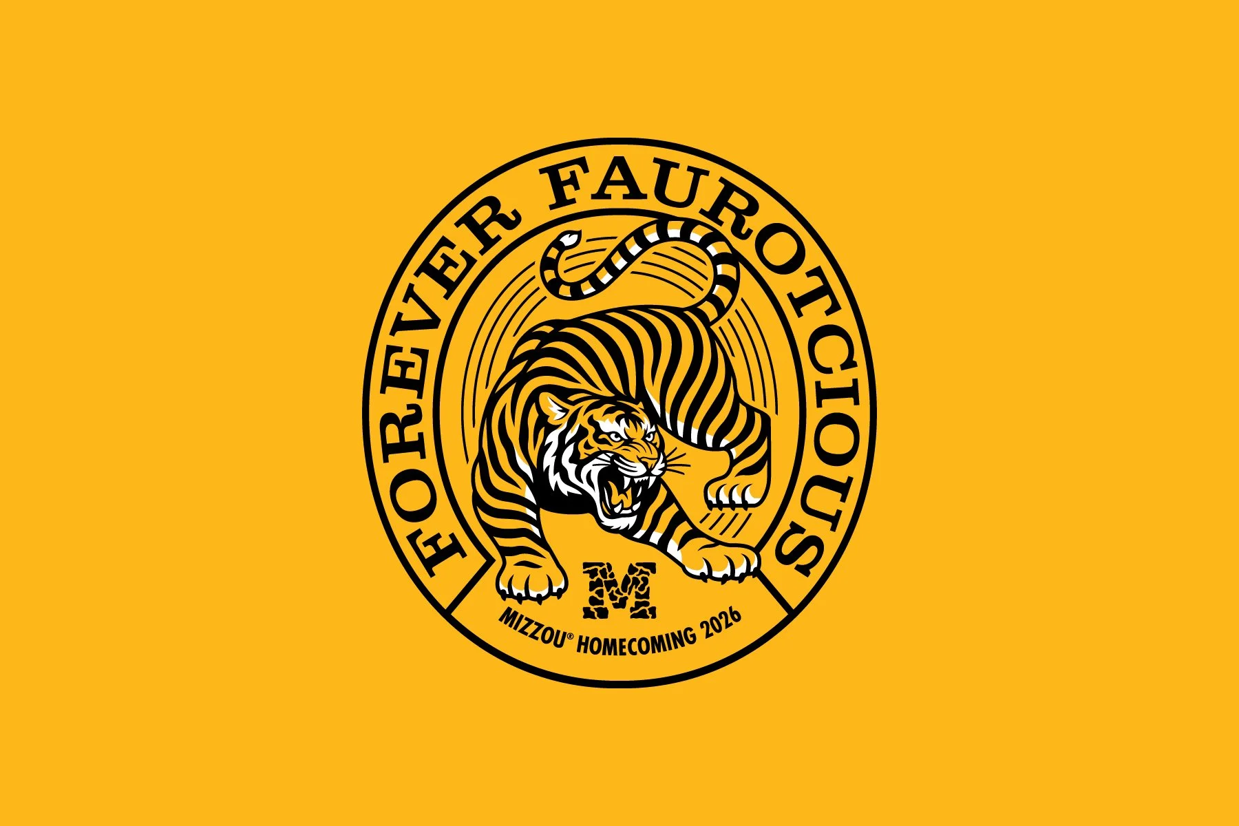 2026 Mizzou Homecoming Logo on Gold