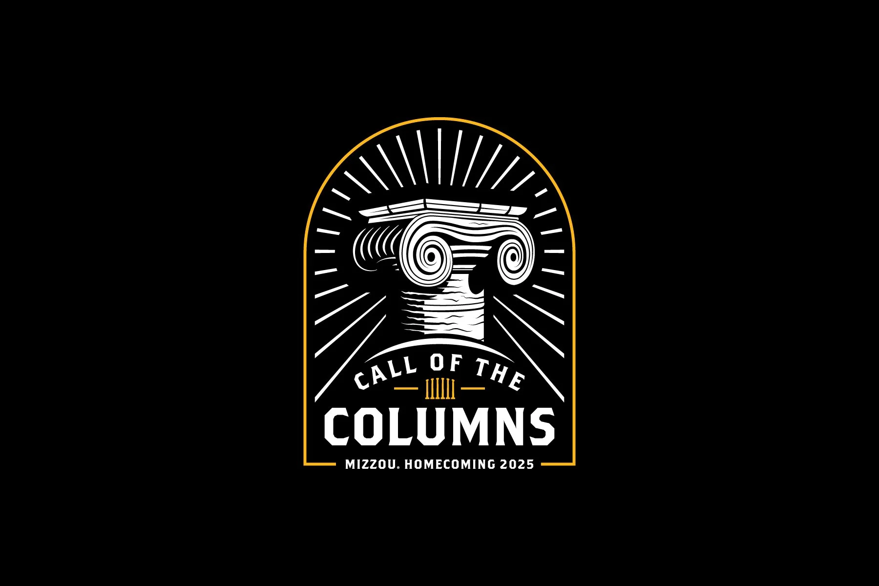 2025 Mizzou Homecoming Logo on Black