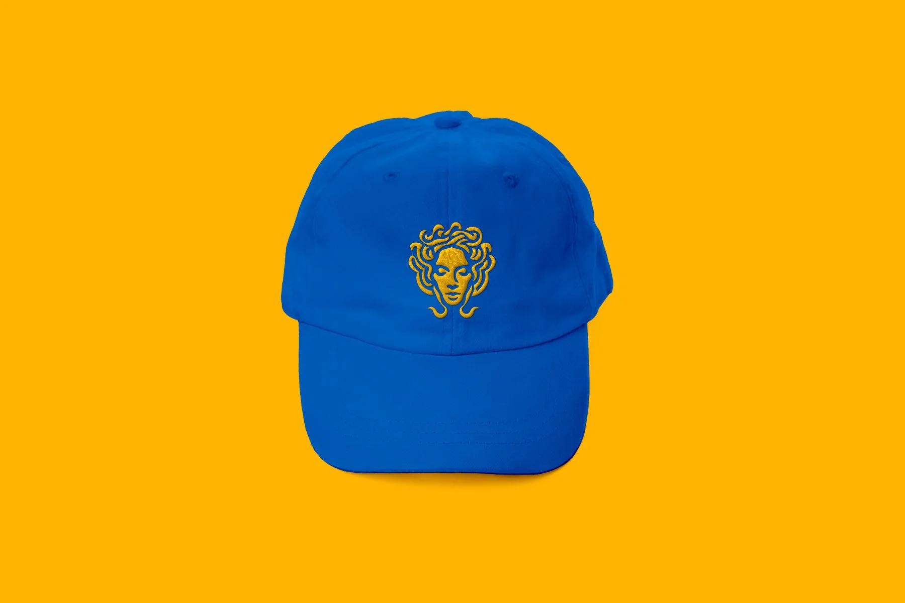 Luna Gialla Embroidered Logo on Blue Hat