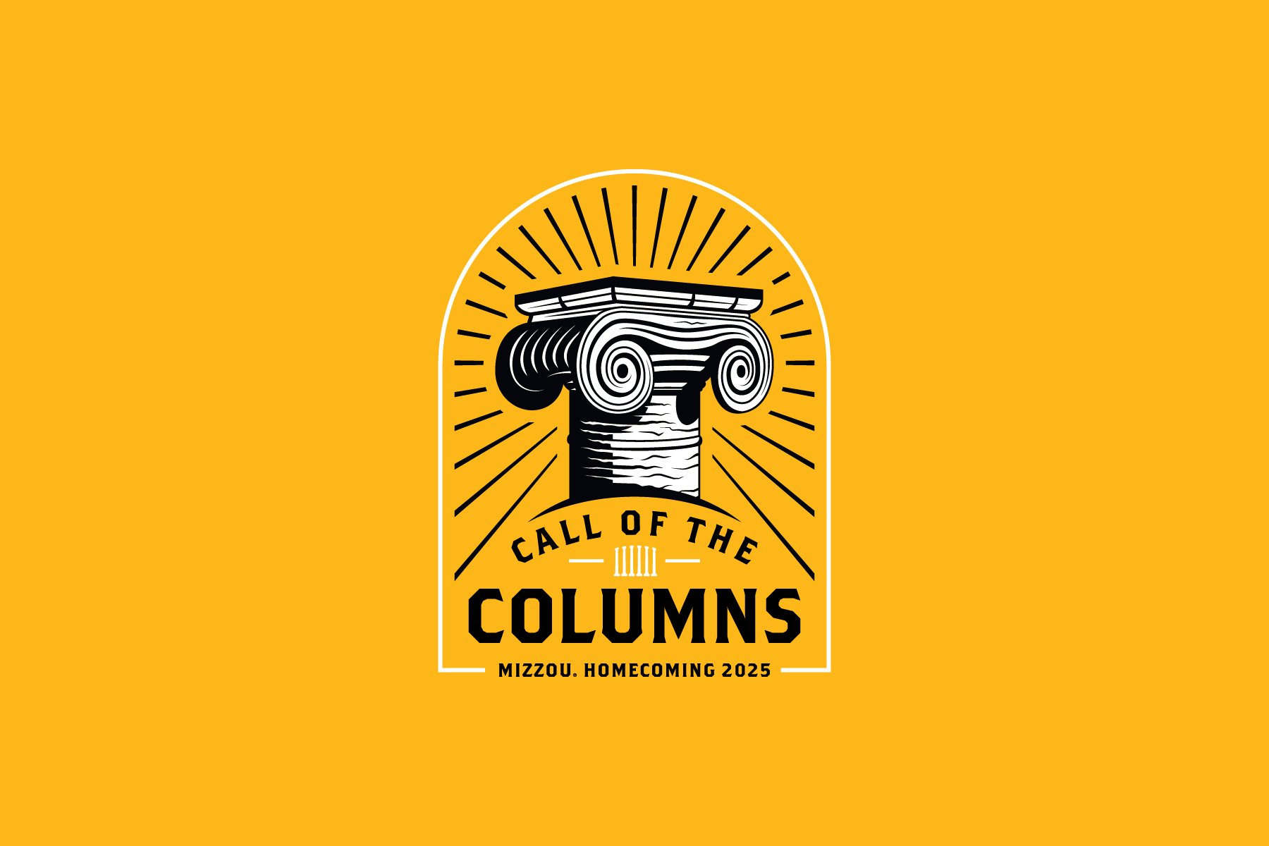 2025 Mizzou Homecoming Logo on Gold