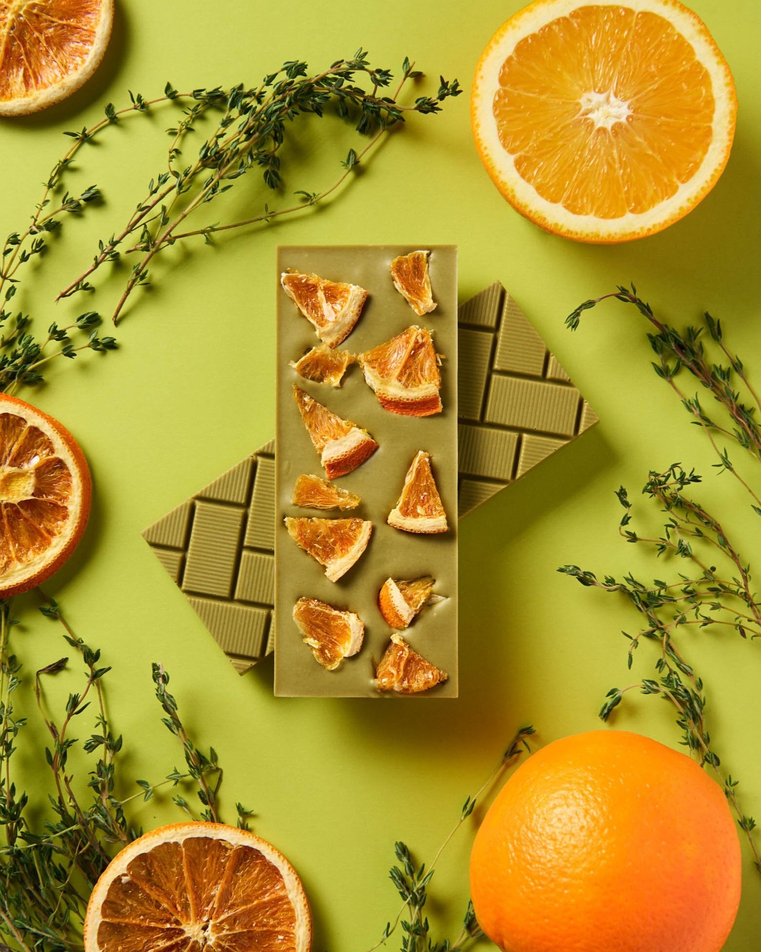 Orange Thyme White Chocolate Bar