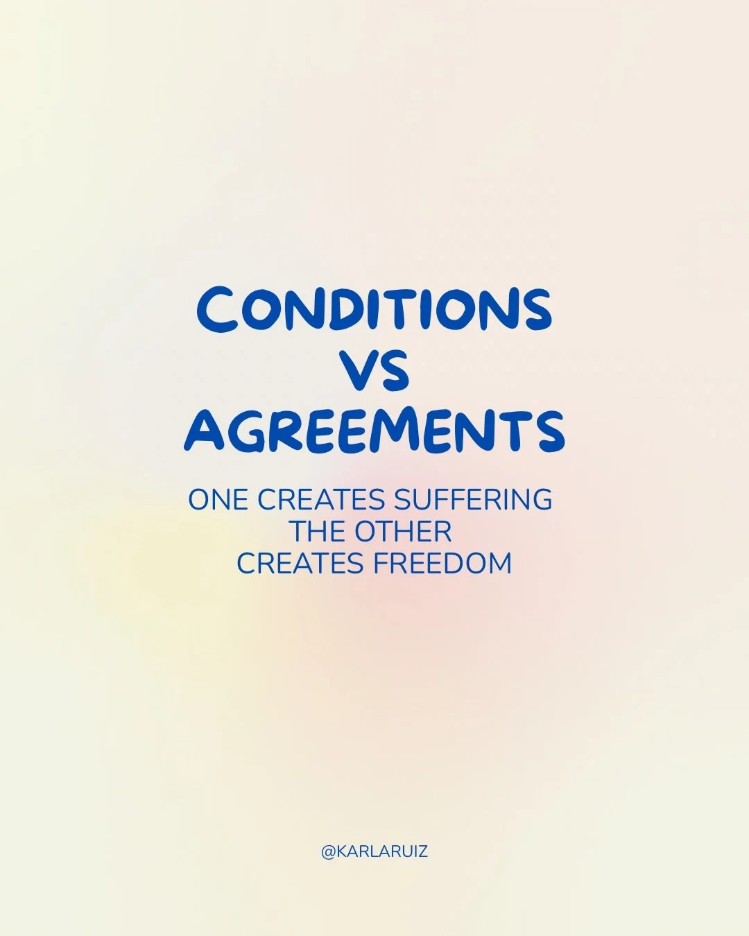 The dream of the planet teaches us to live by conditions.

Be more.
Do more.
Achieve more&hellip;
Then you&rsquo;ll be happy.

The Four Agreements offer something different:

They don&rsquo;t ask us to wait until life changes.

They invite us to make