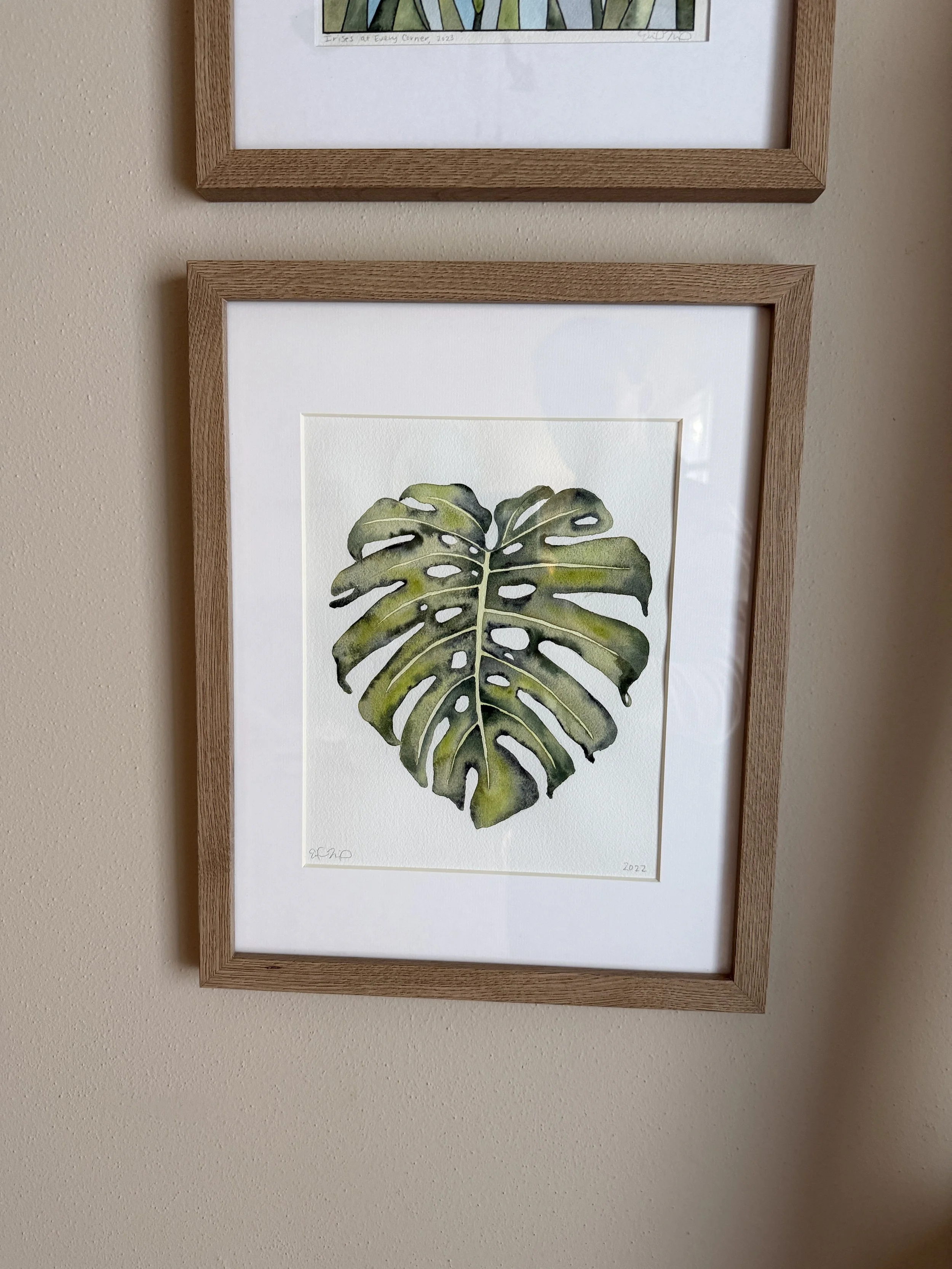 Original Watercolor Painting: Monstera Leaf #1