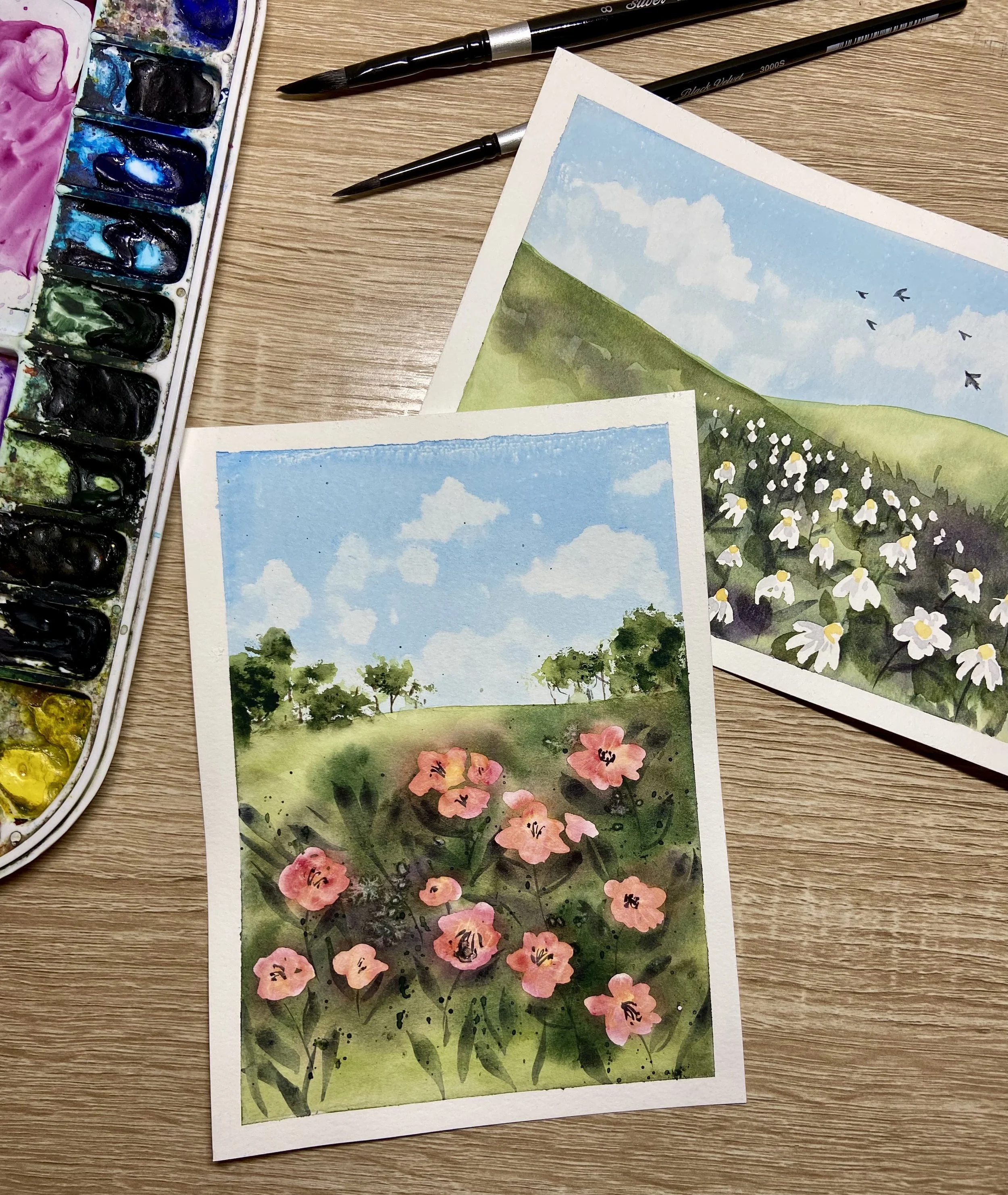 Field of Flowers Watercolor Class