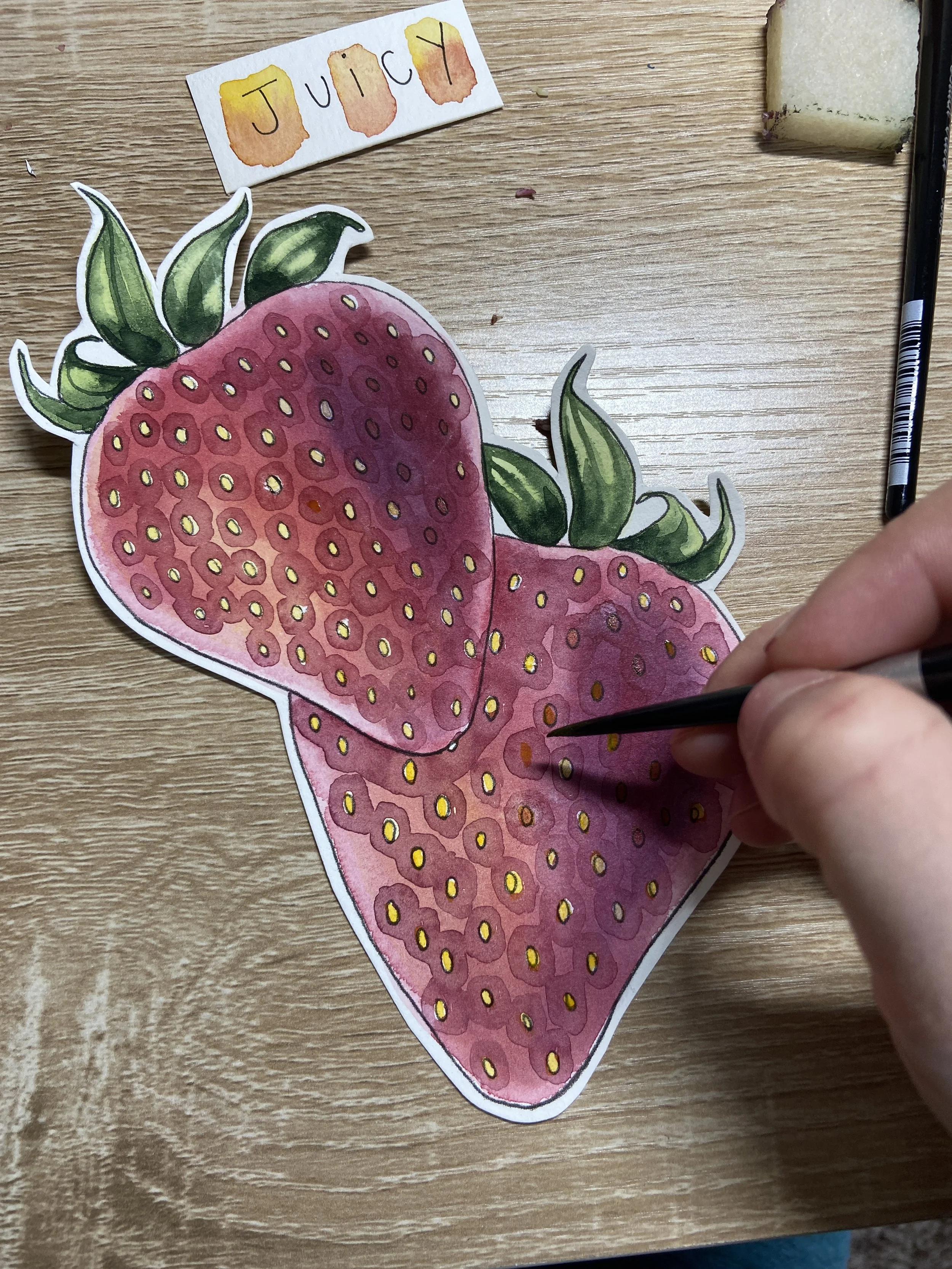 Juicy Strawberries in Watercolors