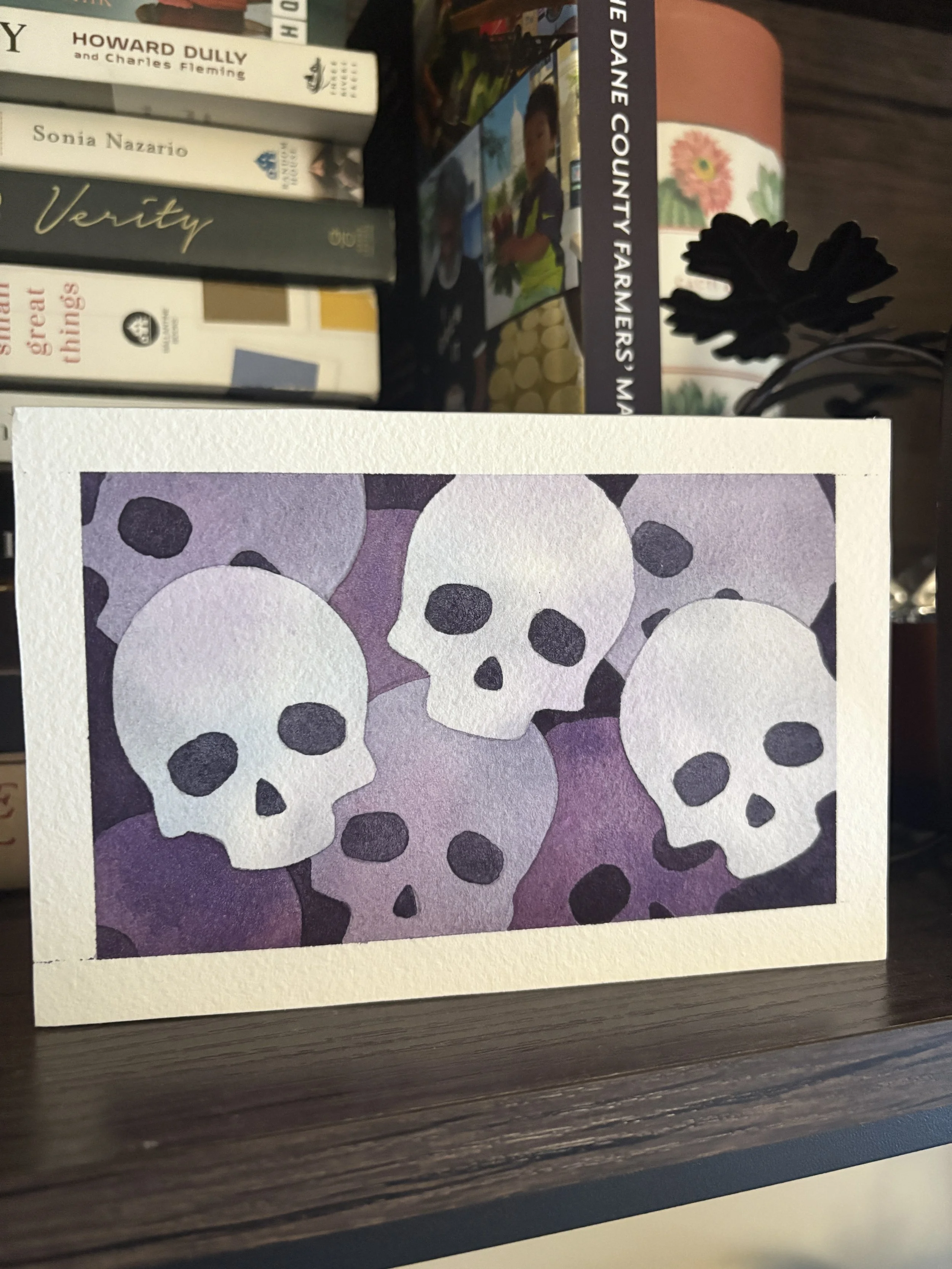 Negative Painting in Watercolors: Skulls