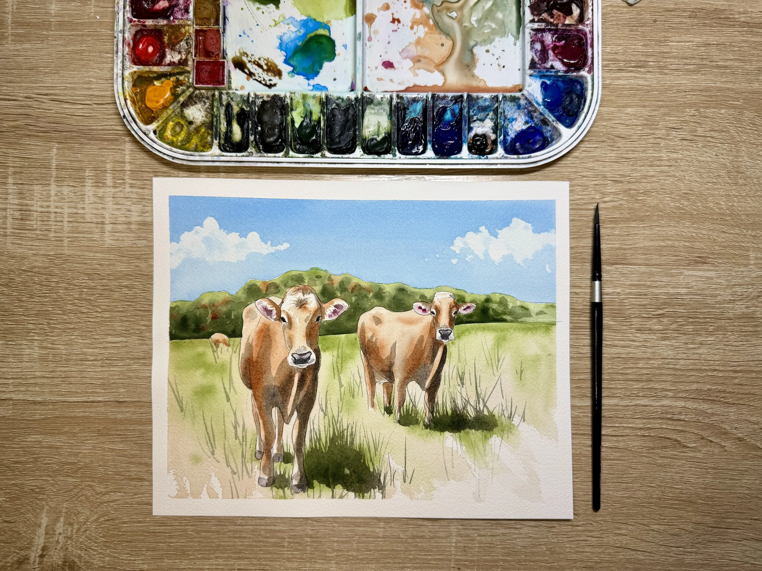 Swiss Cows Watercolor Painting at Schumacher Farms Park (Tuesday, July 7, 6-8pm)