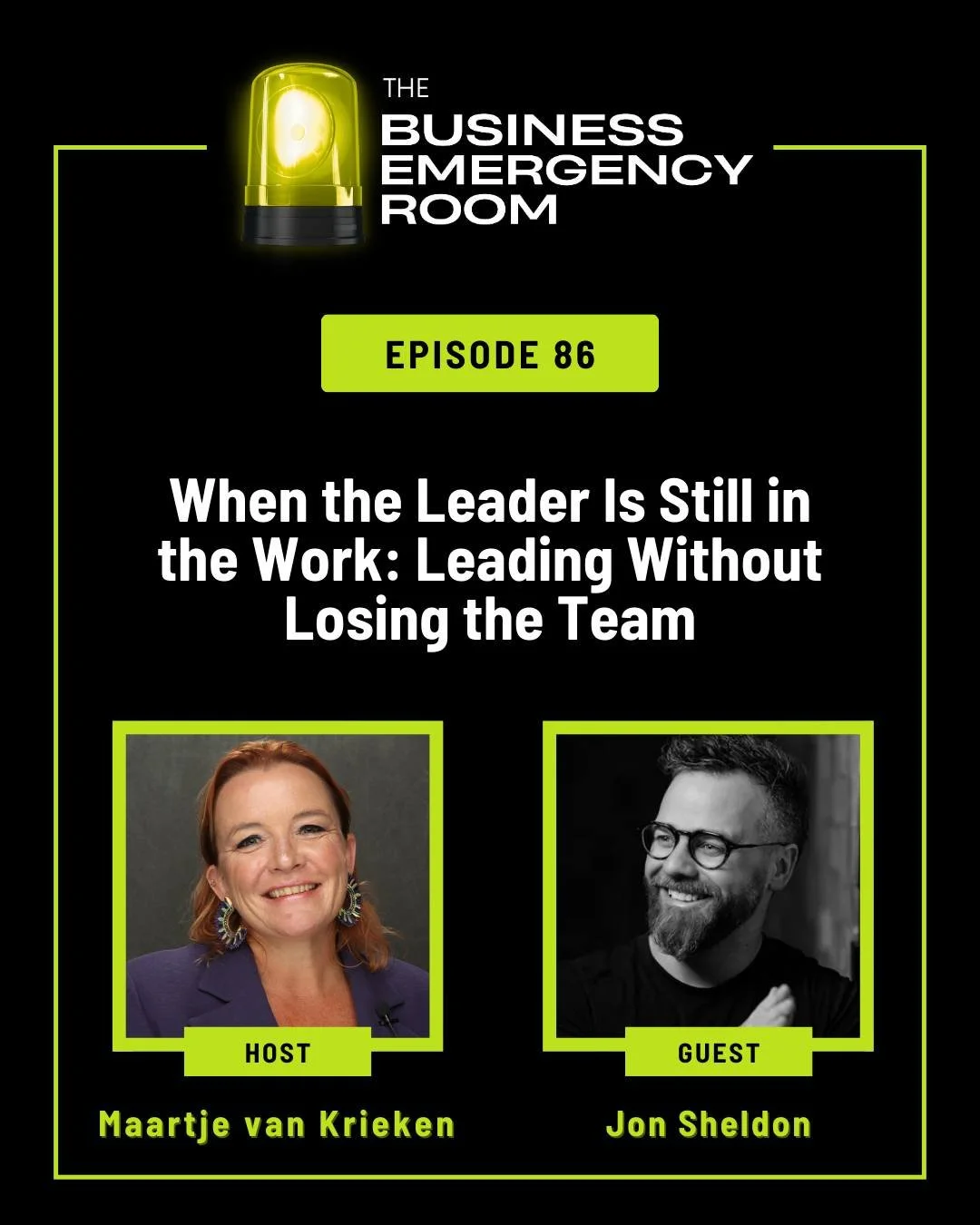 Just wrapped a powerful conversation on The Business Emergency Room Podcast &ndash; Episode 86.

I sat down with Maartje van Krieken to talk about something most leaders struggle with:

Leading a team&hellip; while still doing the work yourself.

Tha