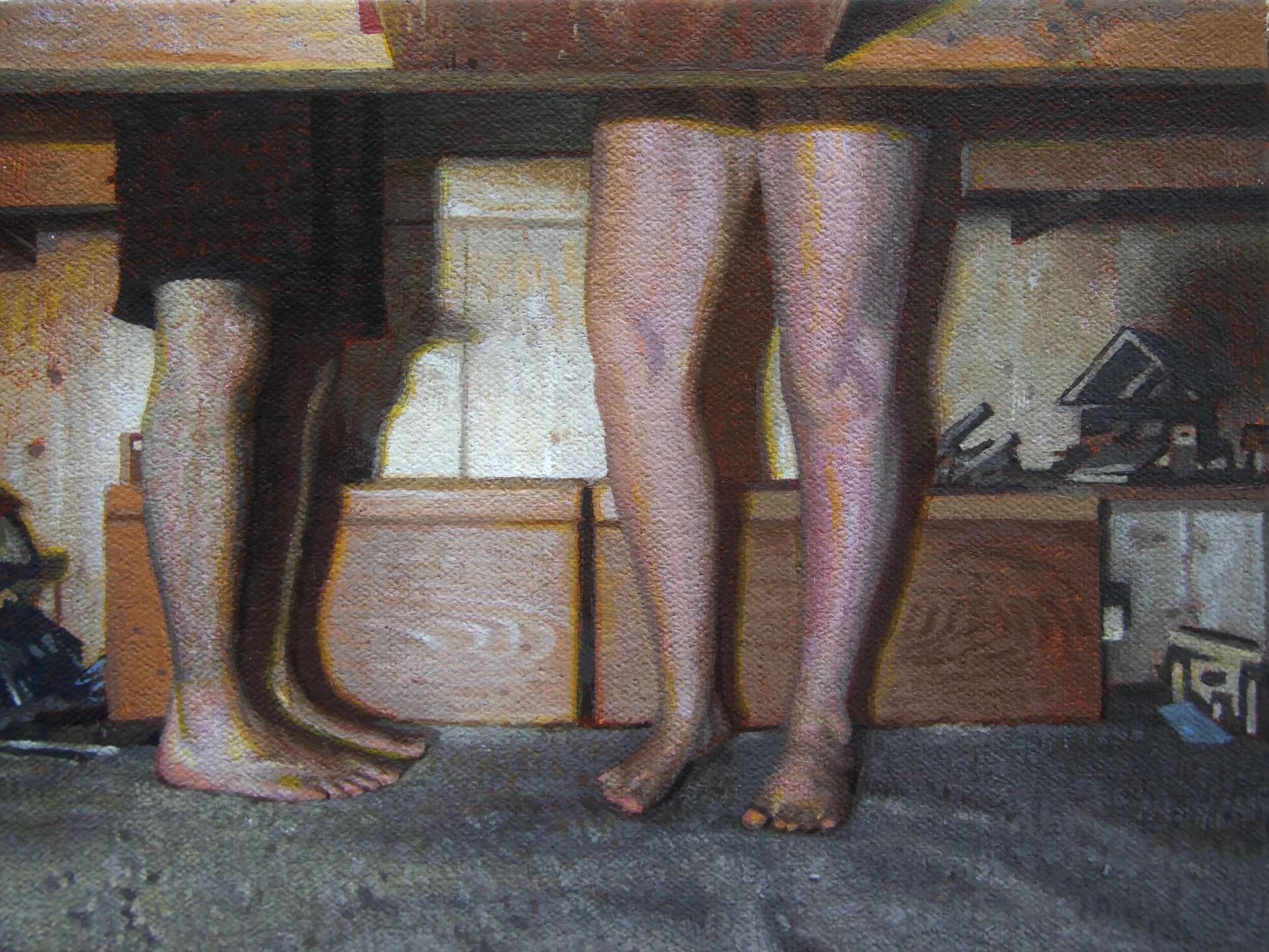 The Crawl Space, 6 x 8., Acrylic on Canvas (2024)