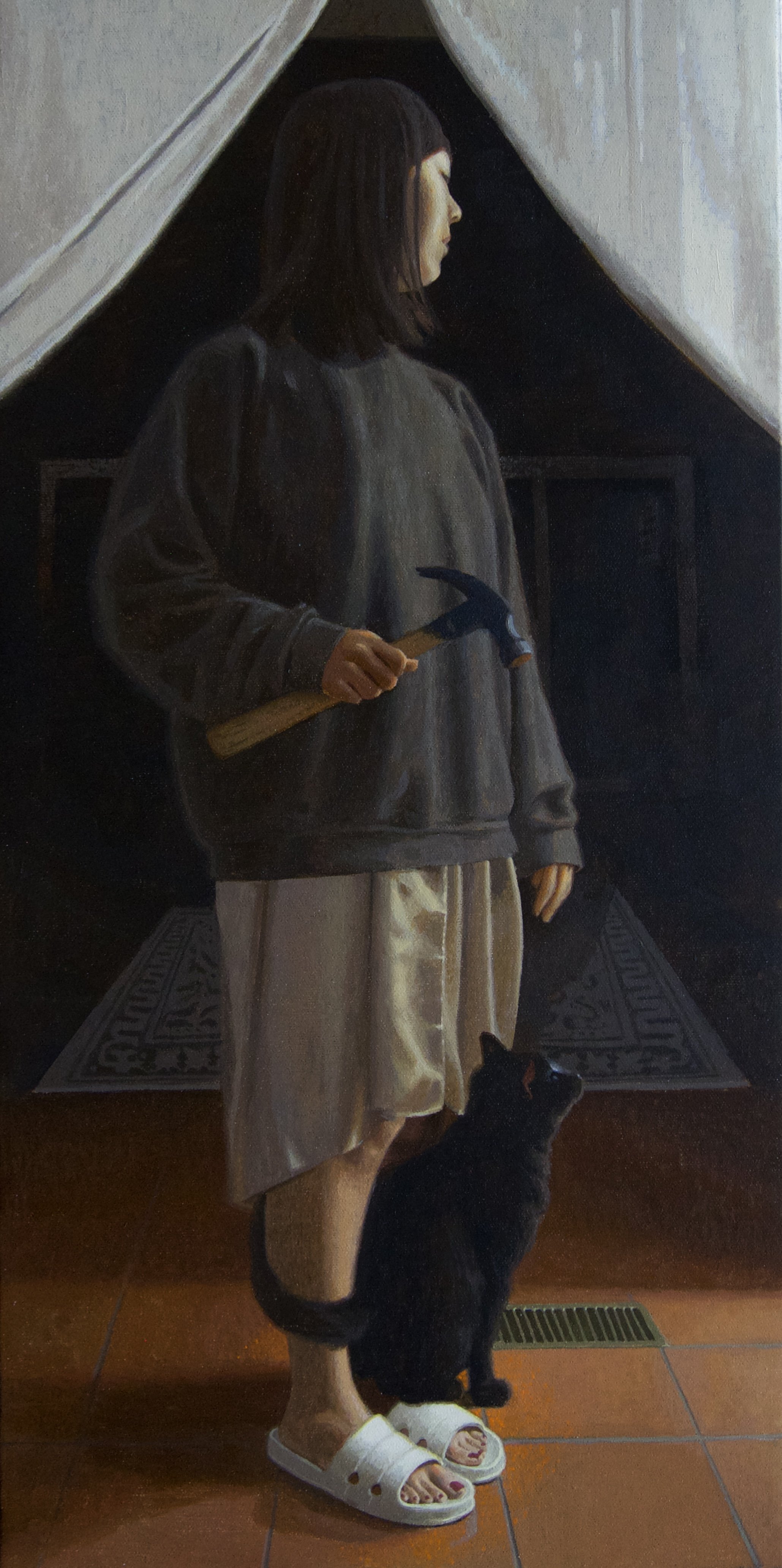 Listening, 24 x 12, Acrylic on Canvas.jpg