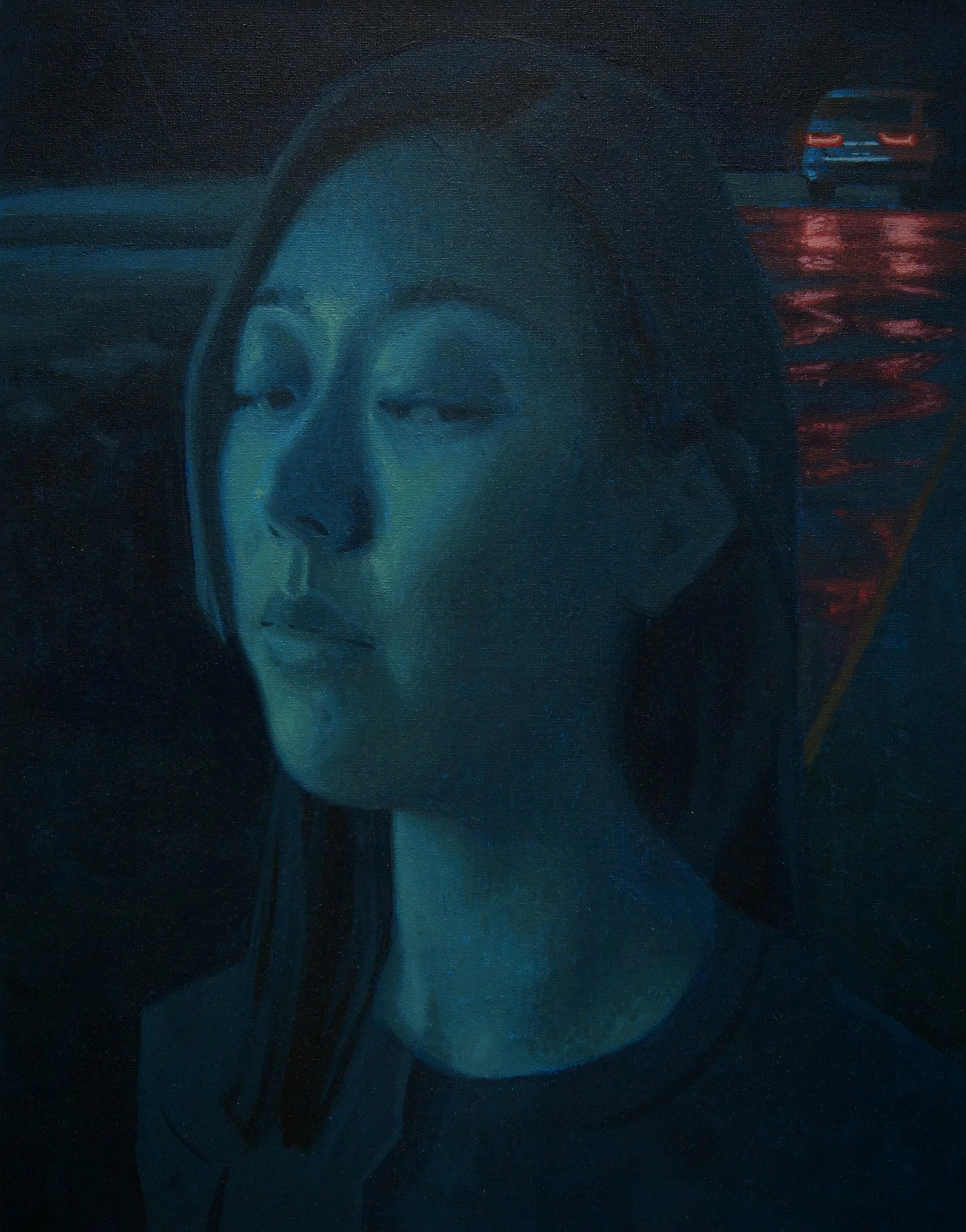 Rear View, 14 x 11, Acrylic on Board (2025)