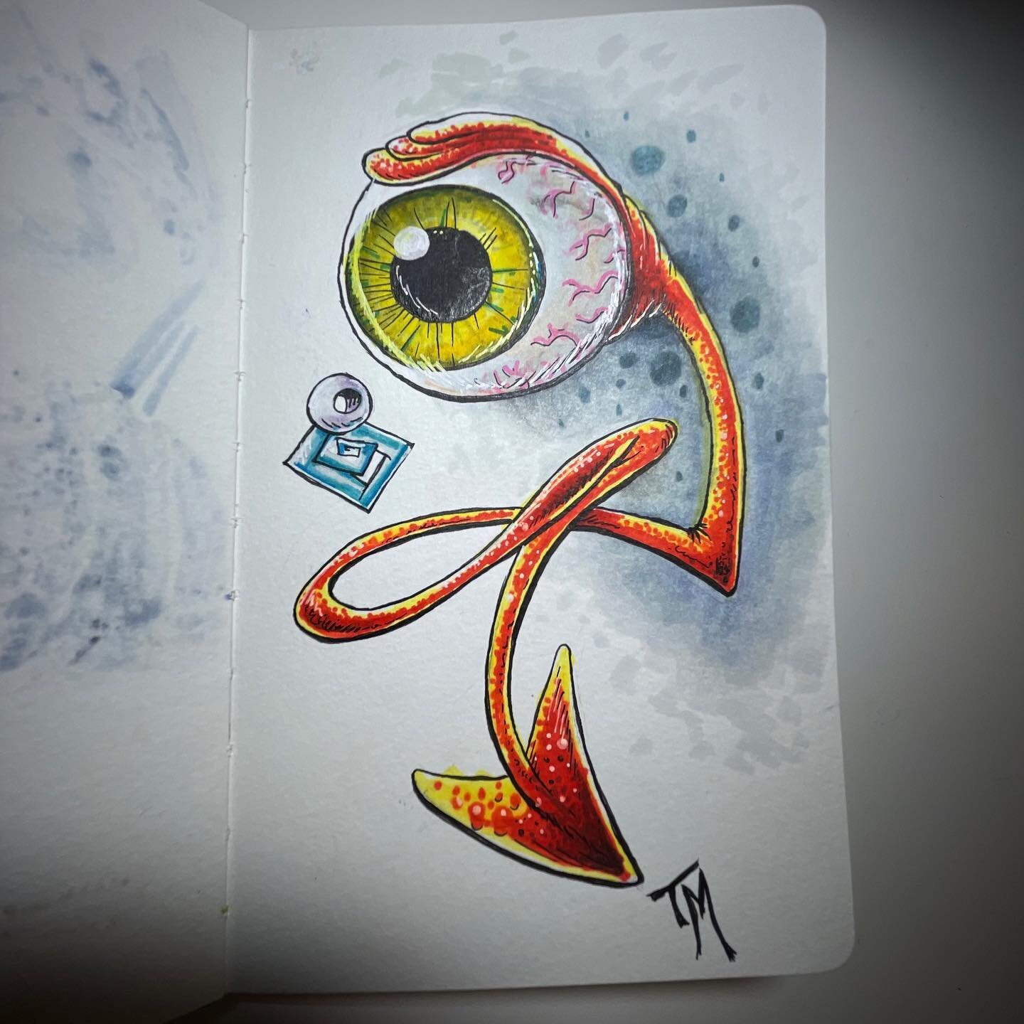 Eye tailing it out of there! 

#monster #demon #fink #sketch #lowbrow #drawing #ink #marker #eyeball #toon #newschool