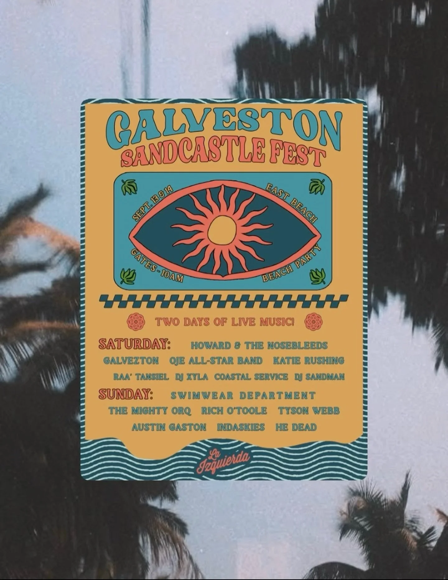 New work for the fam @laizquierdafest for the @galvestonsandcastlefestival coming up in a few weeks. 

Art direction &amp; design by yours truly 💅🏽

💐🏖️🌊