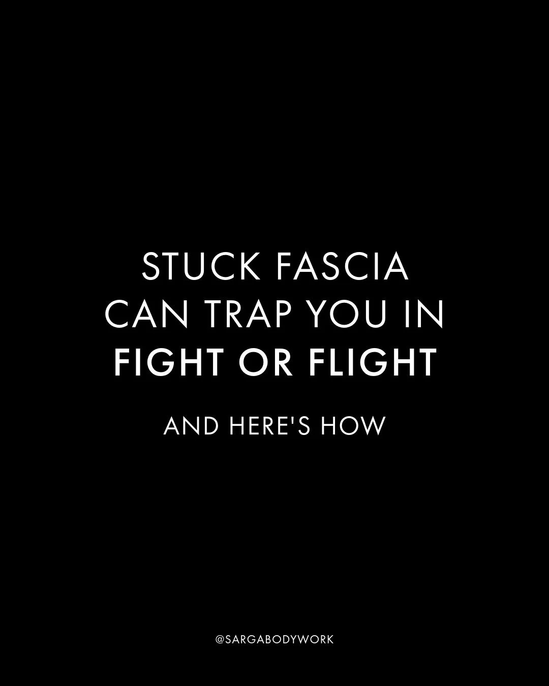If all the self-care in the world isn&rsquo;t bringing relief, here&rsquo;s something you should know:

Restricted fascia can trap you in fight, flight or freeze mode. 🥶

Fascia contains about 250 million nerve endings. Many of these connect directl