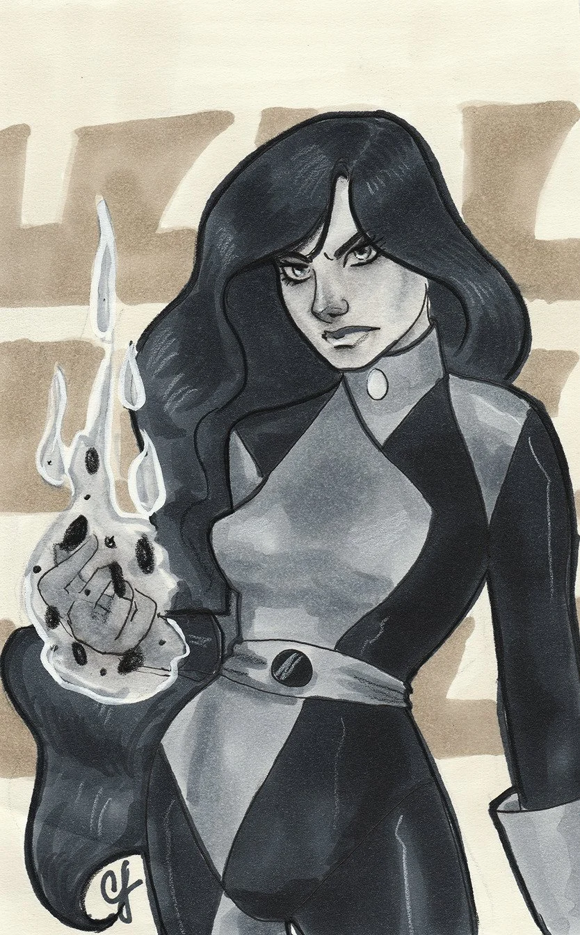 Shego. Copic Marker on paper. 8x5 inches. 2019
