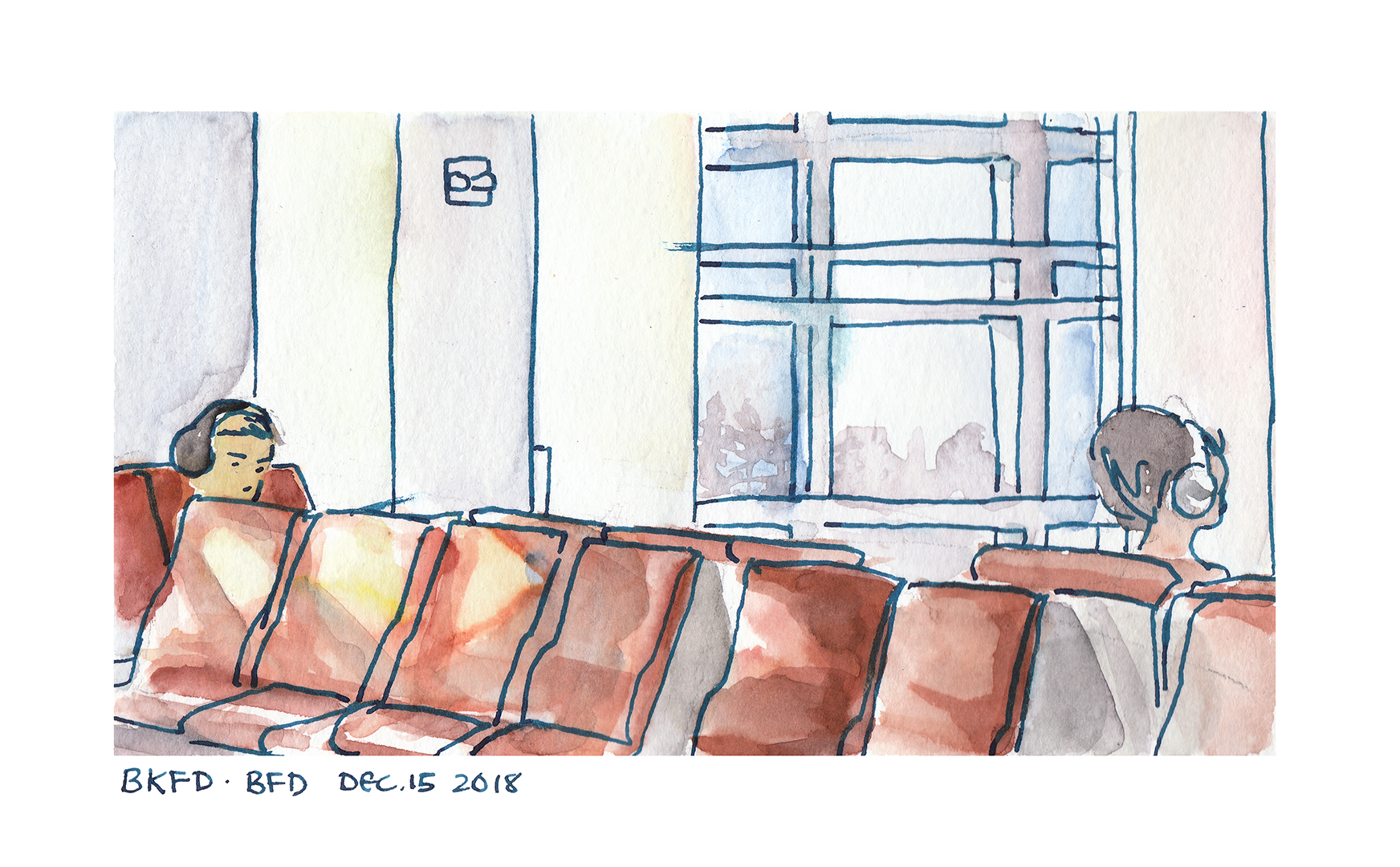 Bakersfield Airport, 8x5 inches. 2018