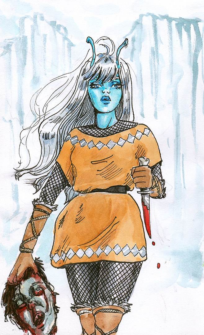 "Andorian" Watercolor and ink on paper, 5.5 x 8.5, 2026