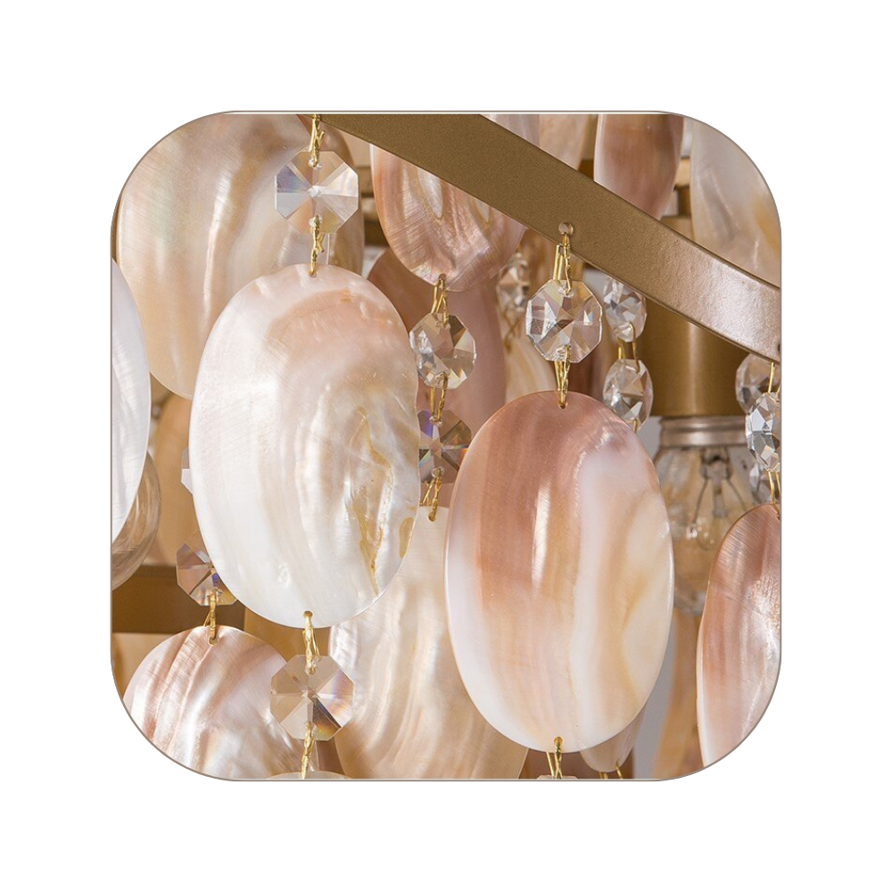 Mae Rustic Glam Wooden Chandelier｜White — Modern Design Homes