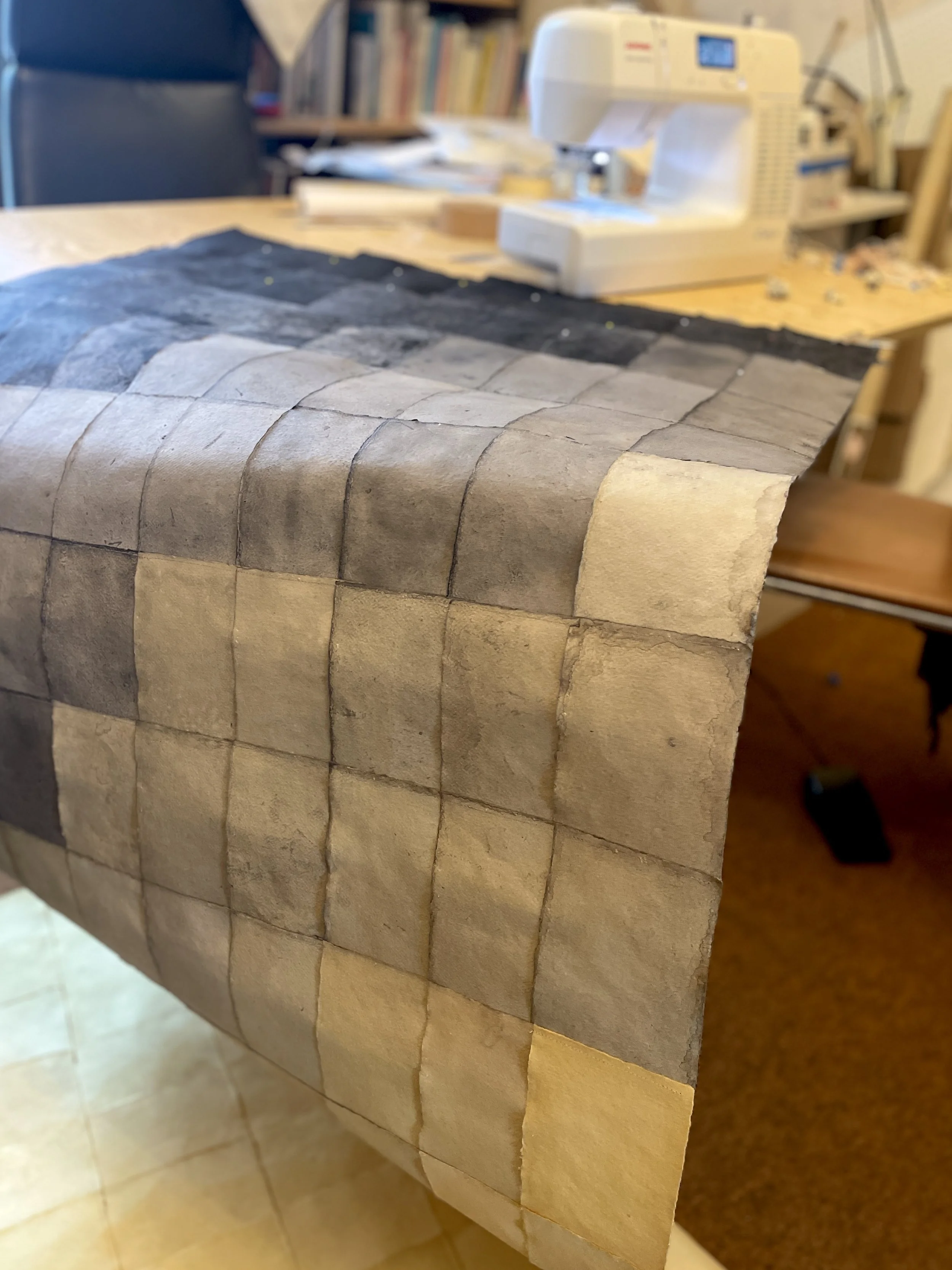 Assemblage des feuilles par couture à la machine