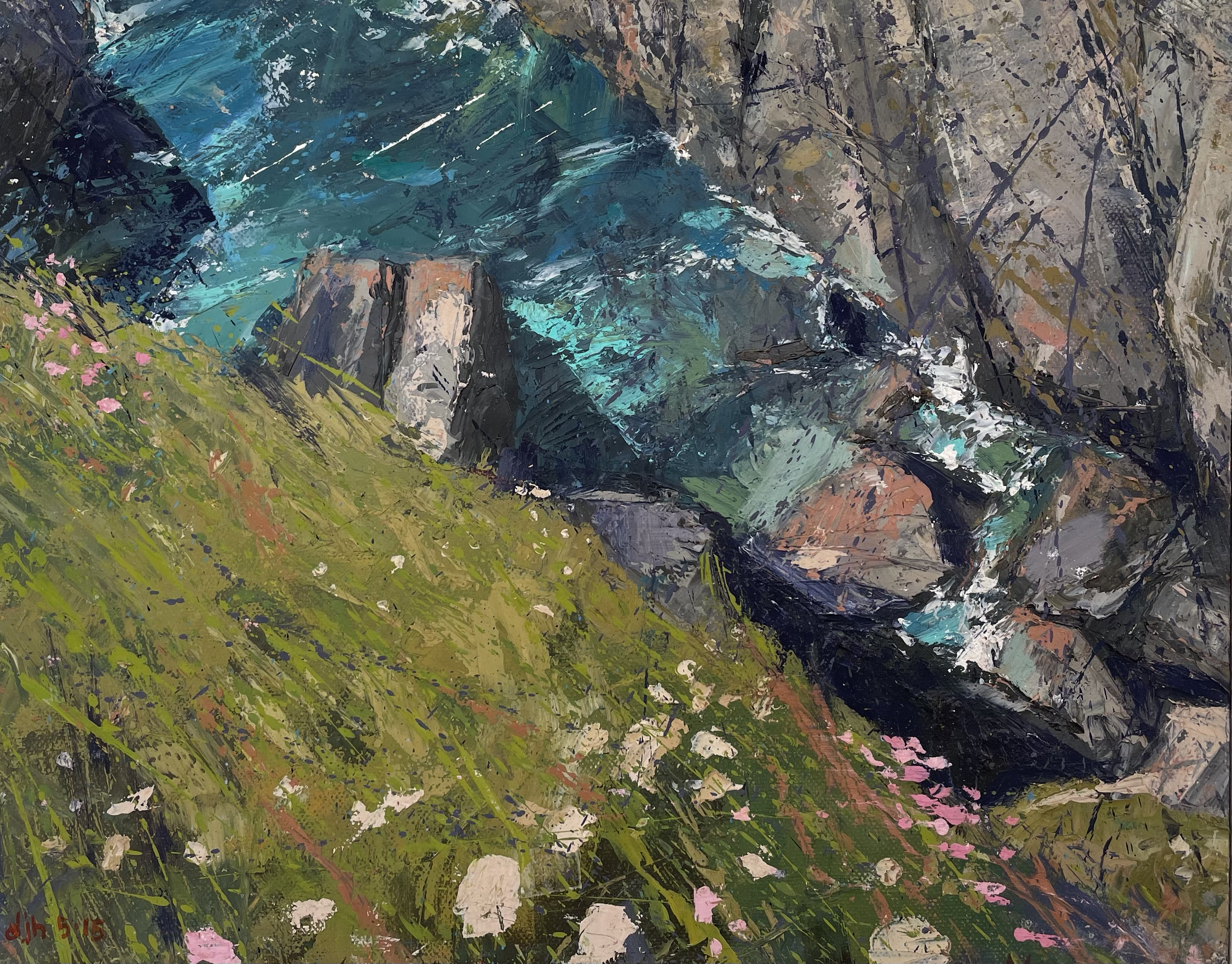 Inlet on Burgh Island, oil on canvas