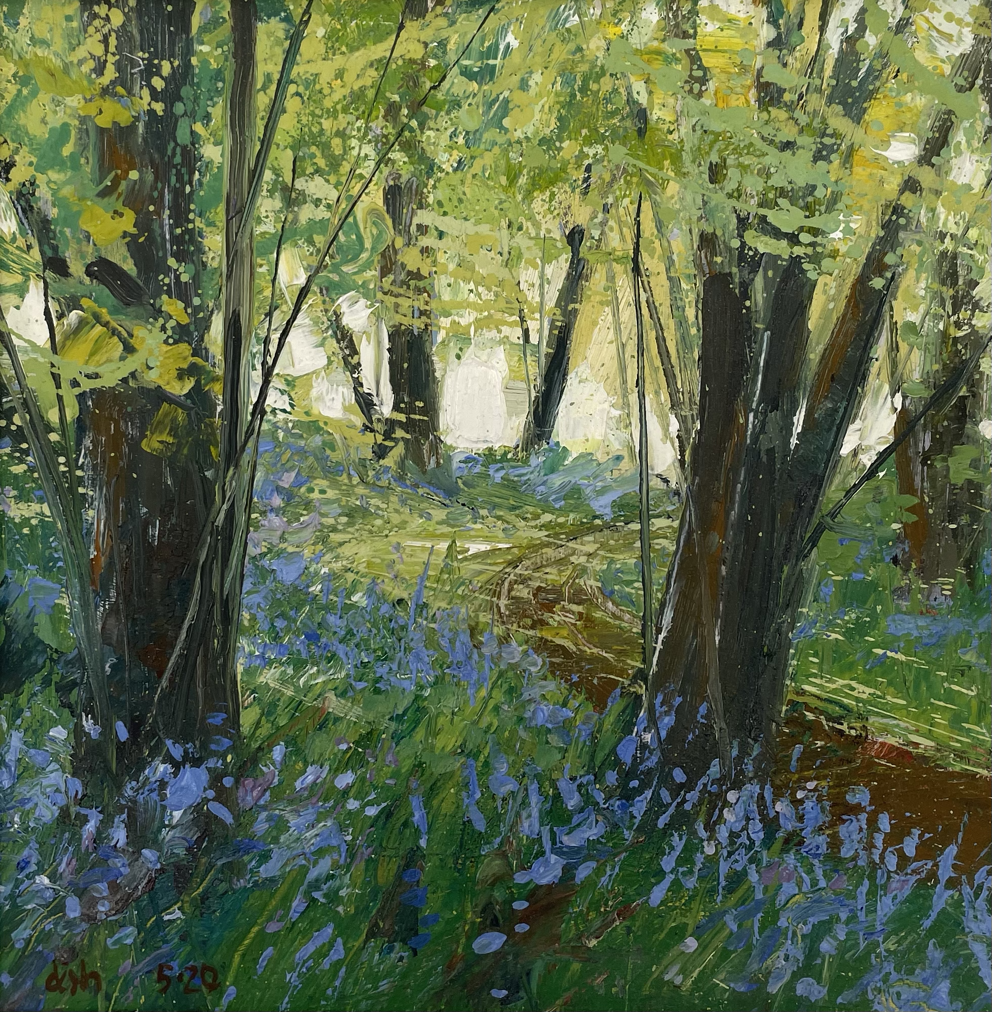 Bluebell Woods, Spaniorum, oil on board