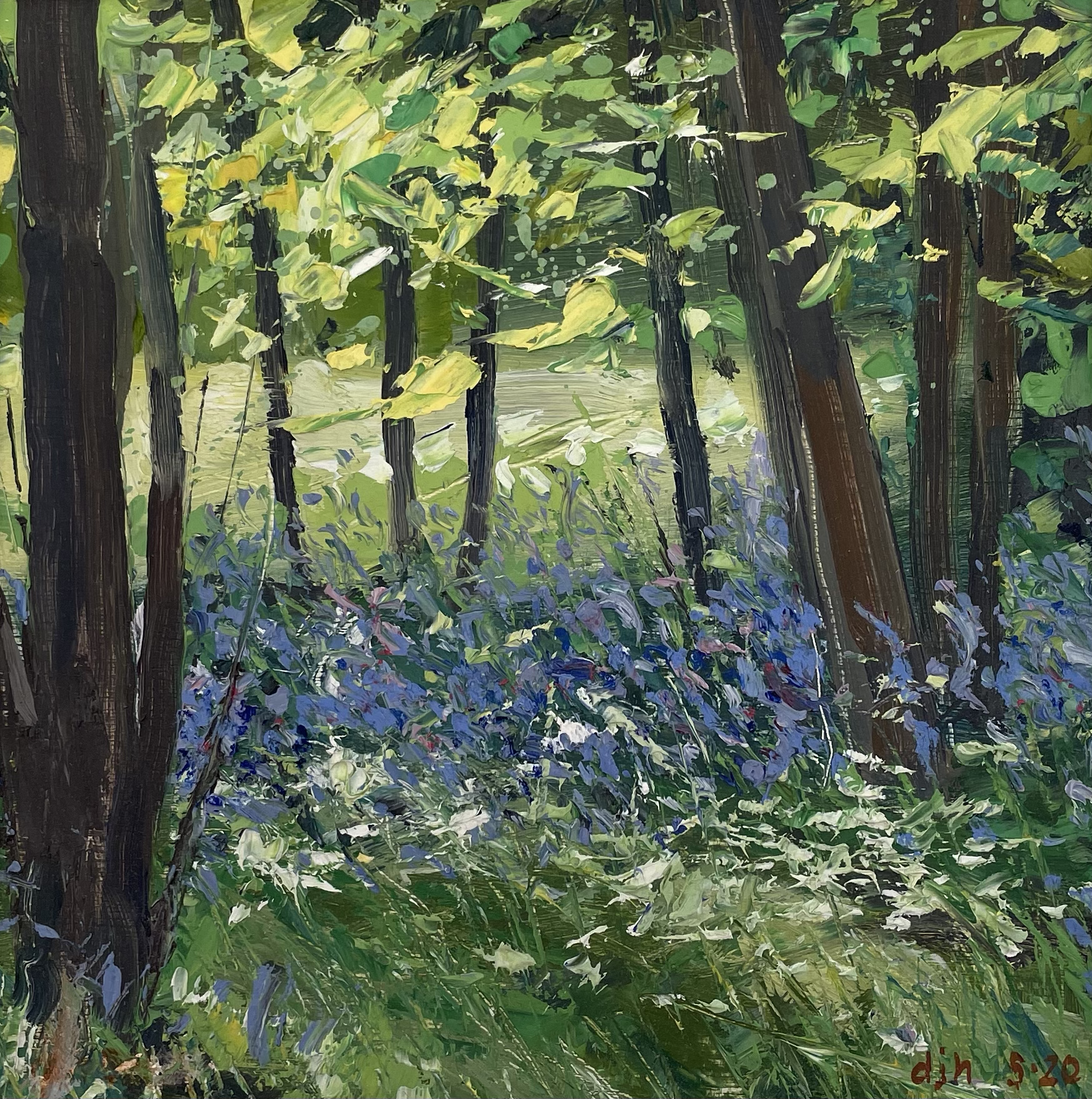 Bluebell Woods, Spaniorum, oil on board