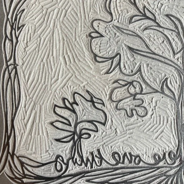 The unseen.  Clearing marks on lino