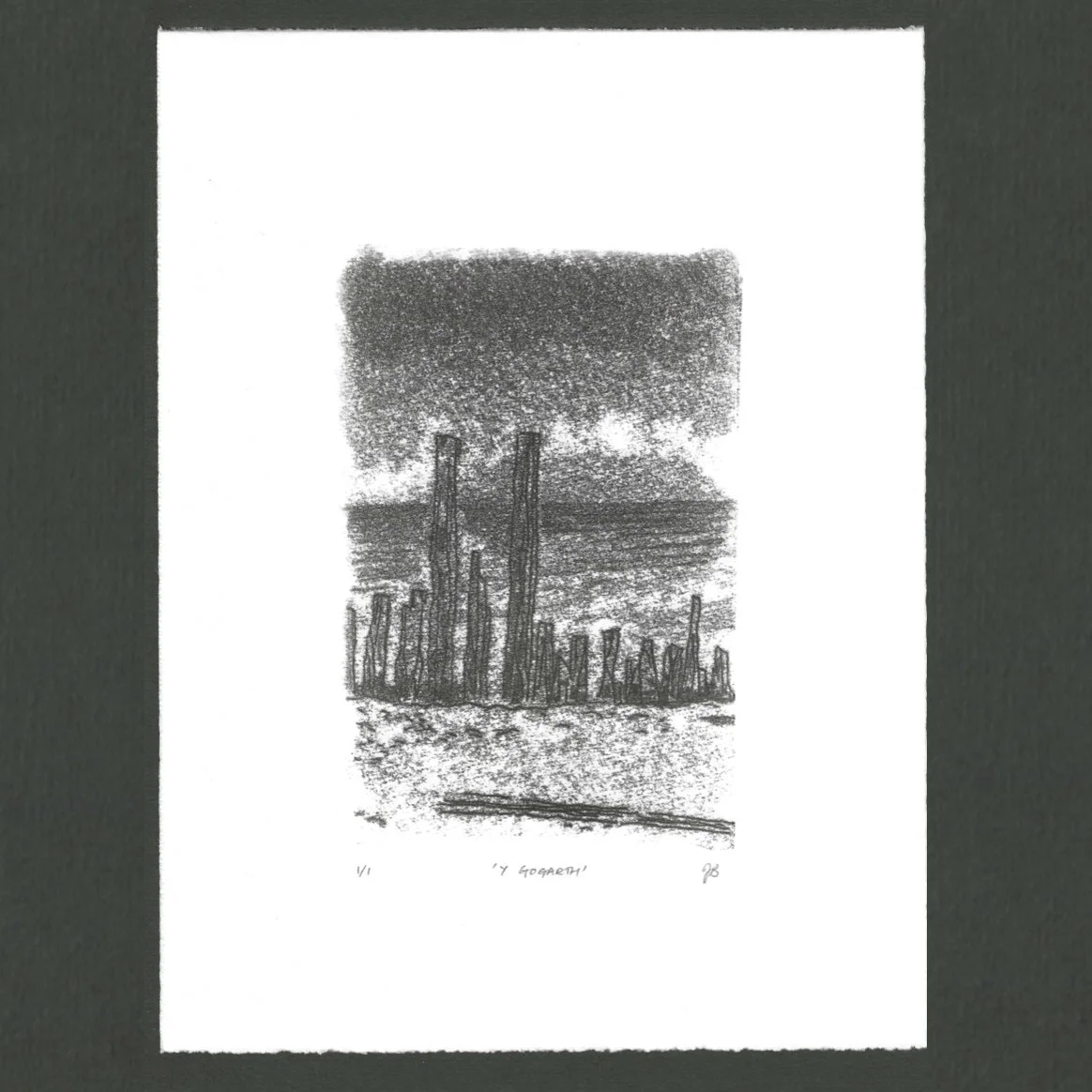 Y Gogarth. Monoprint on 250 gsm Somerset Satin. 10.5 x 16 cm