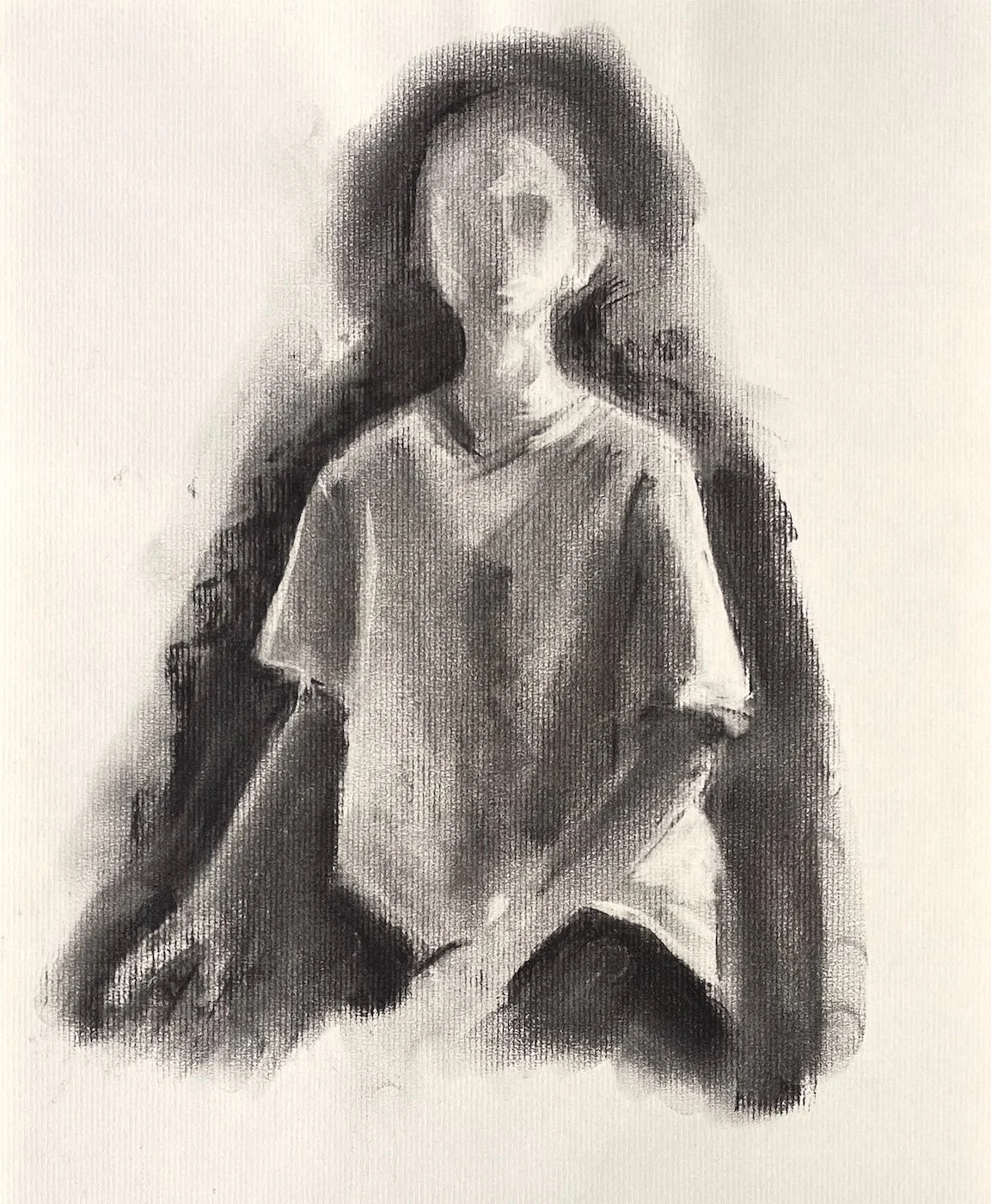 Woman Seated, Charcoal on paper, 2025