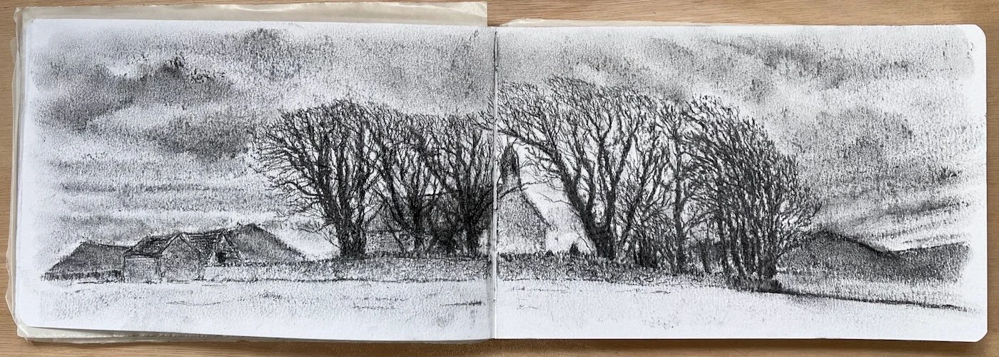 Untitled, Charcoal on paper, 2025