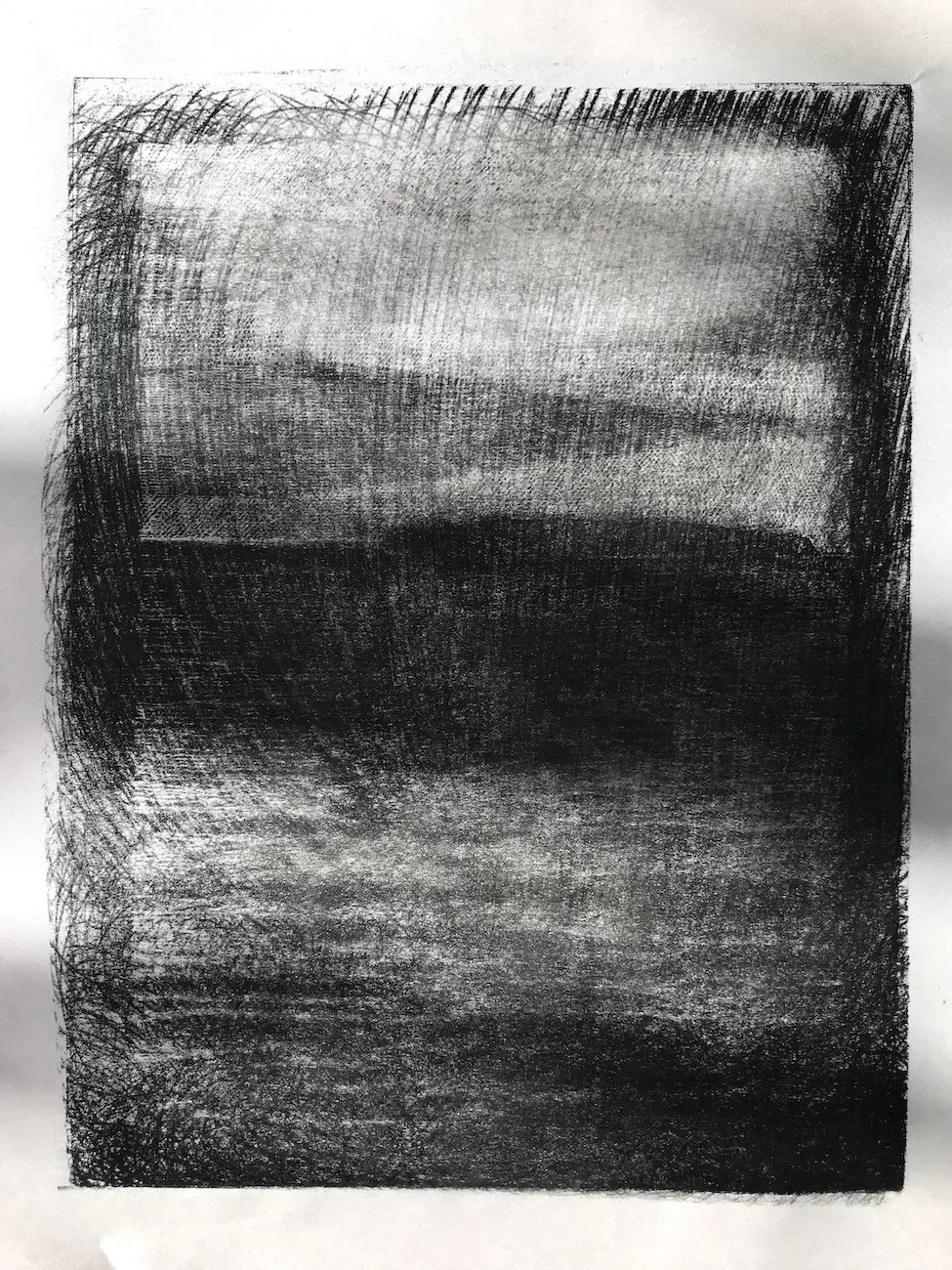 A ghost print of Ynys Seiriol by Julian Brasington.